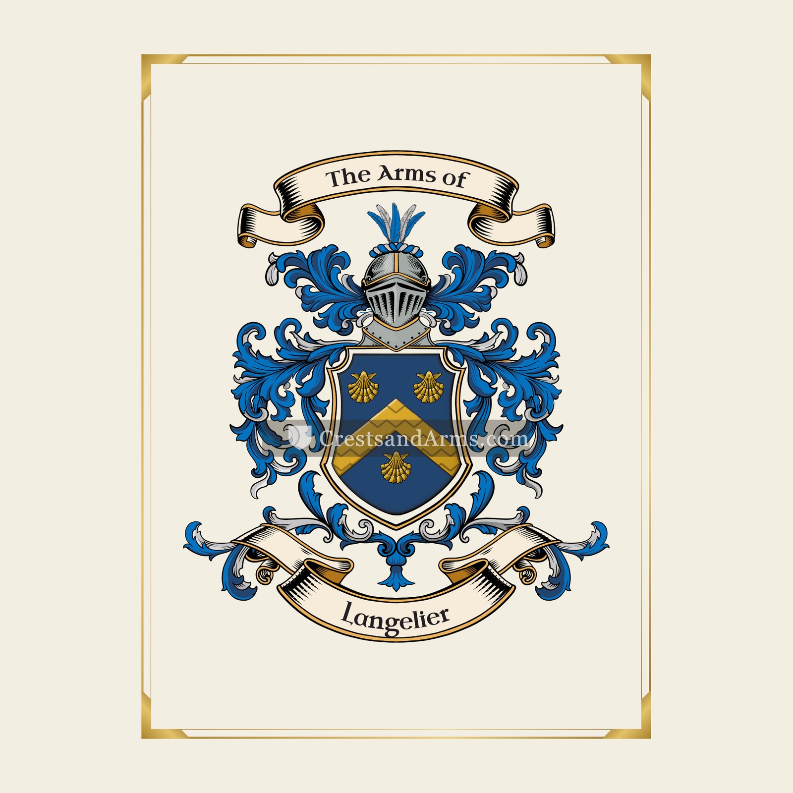 With gold border