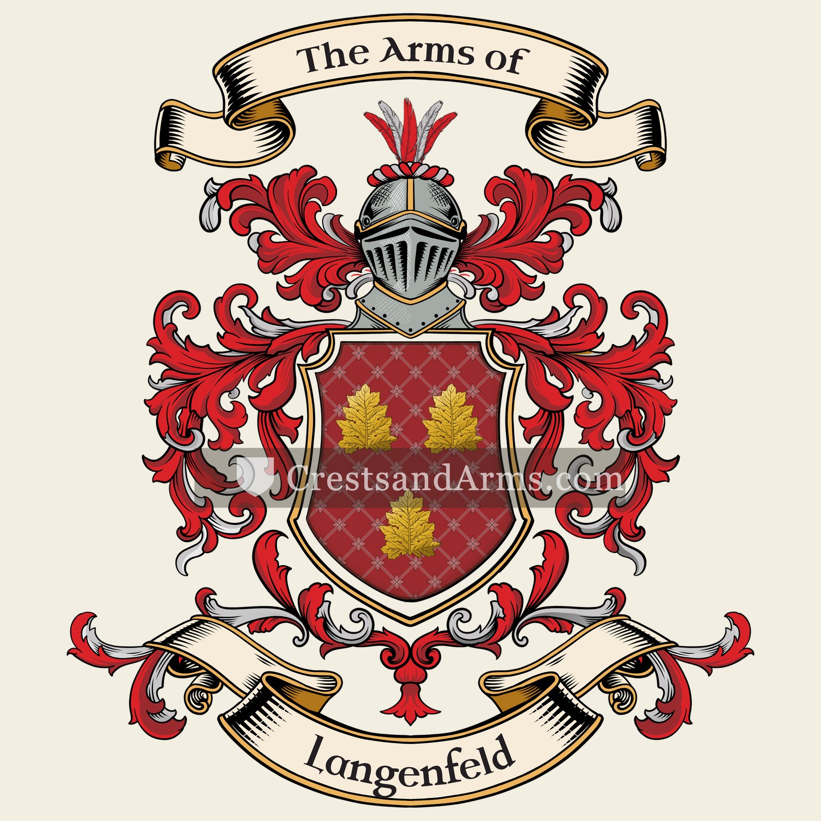The Langenfeld coat of arms, drawn from the recorded blazon
