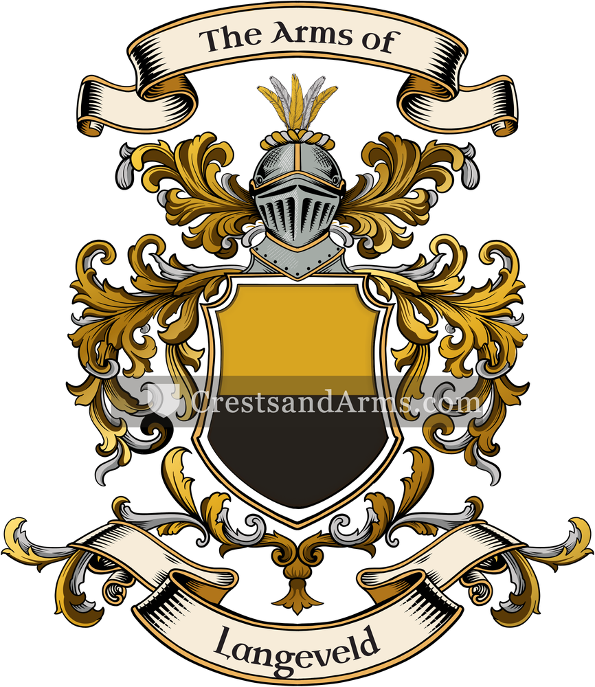 The Langeveld coat of arms, drawn from the recorded blazon