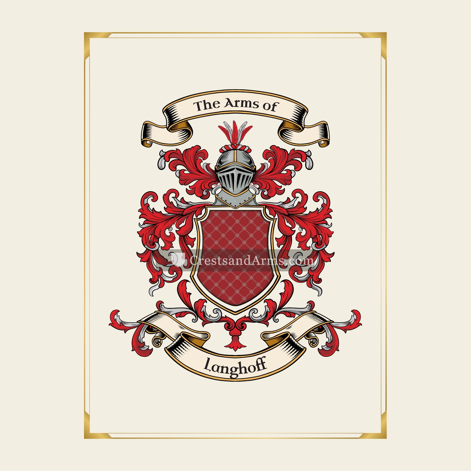 With gold border