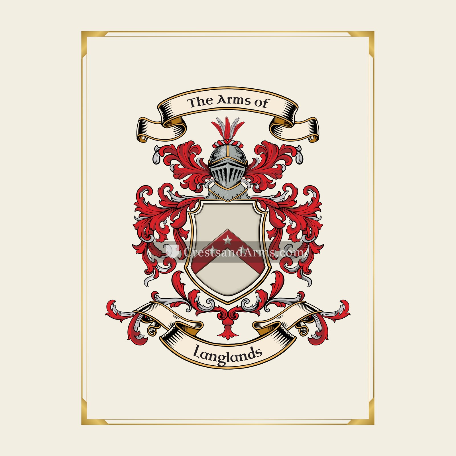 With gold border