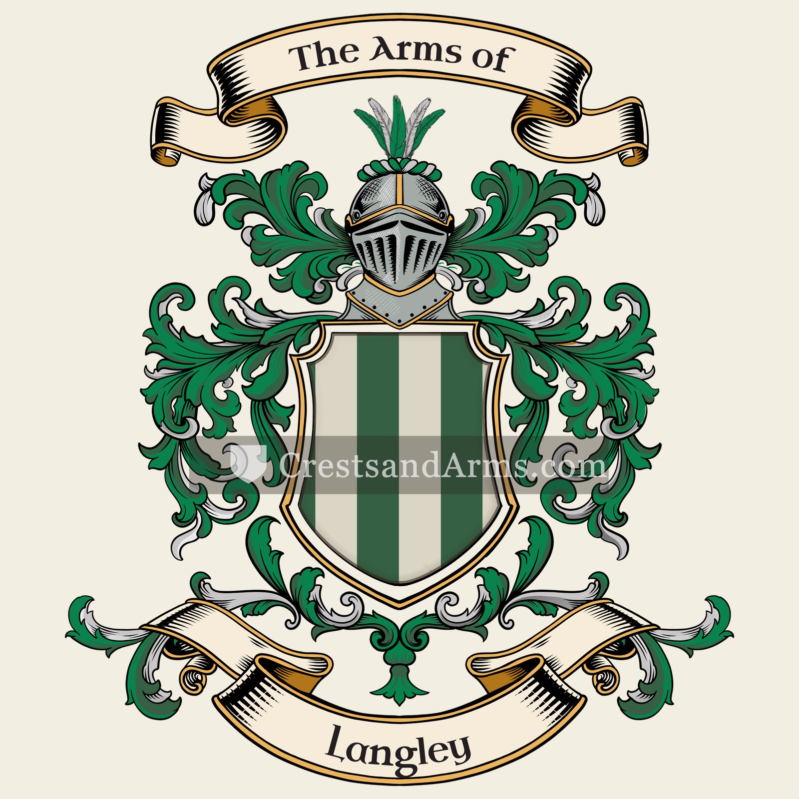 The Langley coat of arms, drawn from the recorded blazon