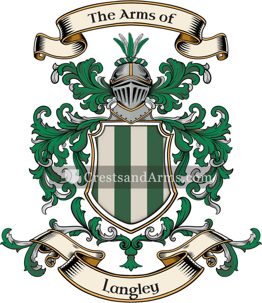 The Langley coat of arms, drawn from the recorded blazon