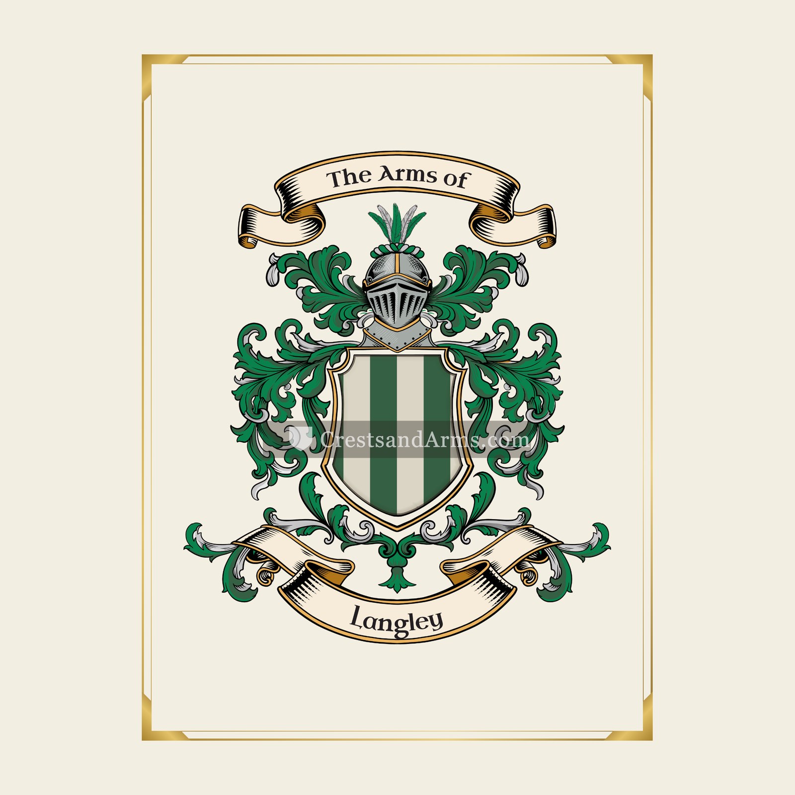 With gold border