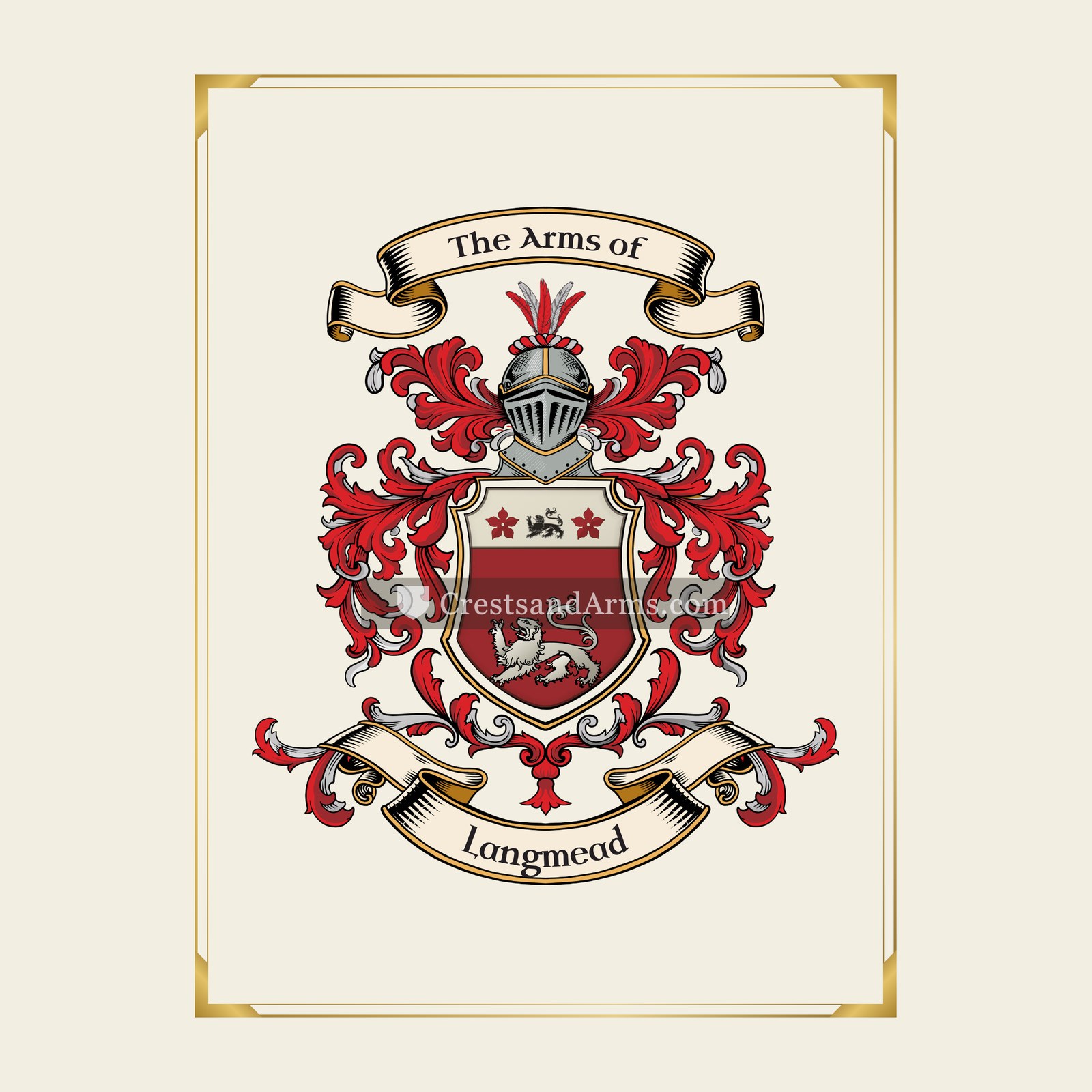 With gold border