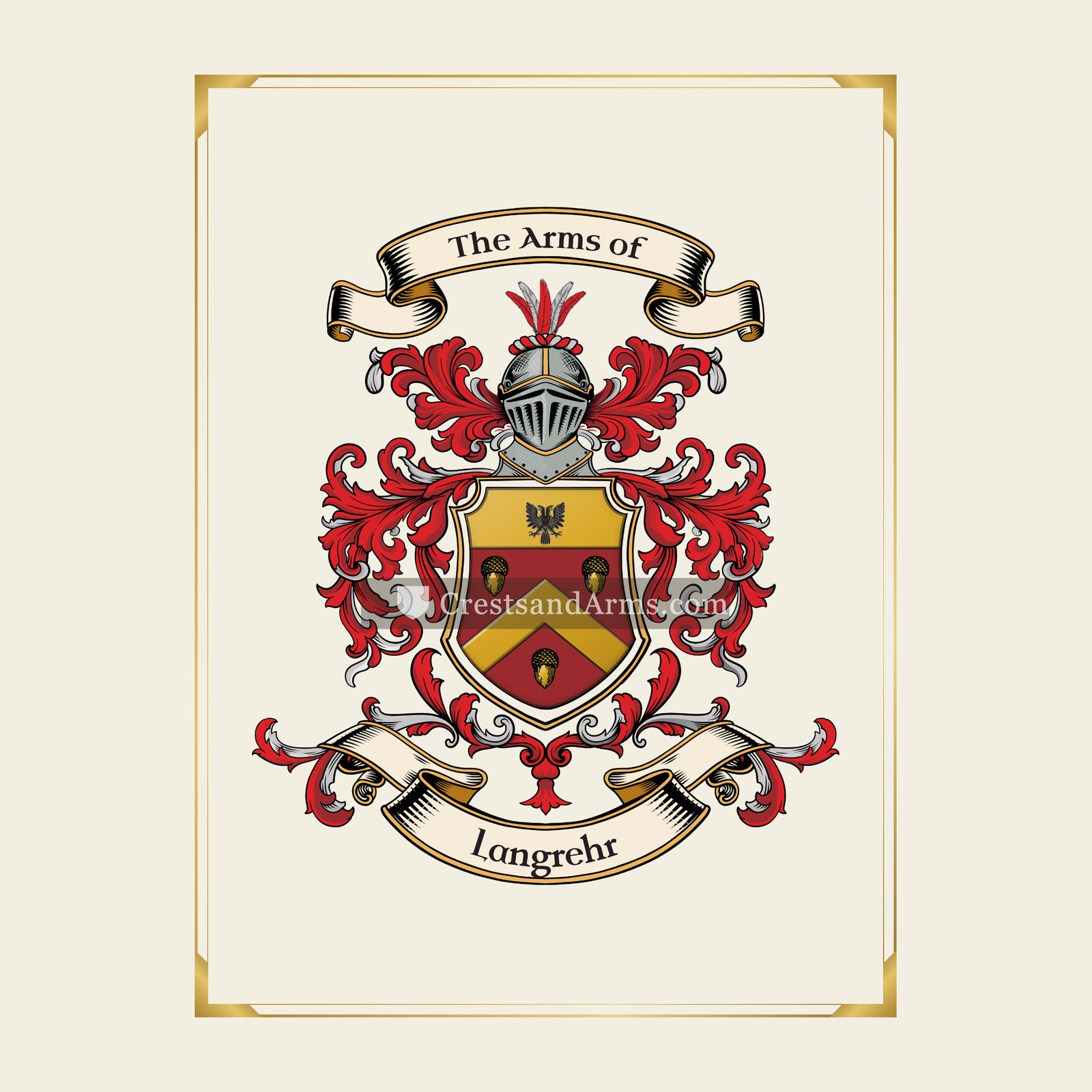 With gold border