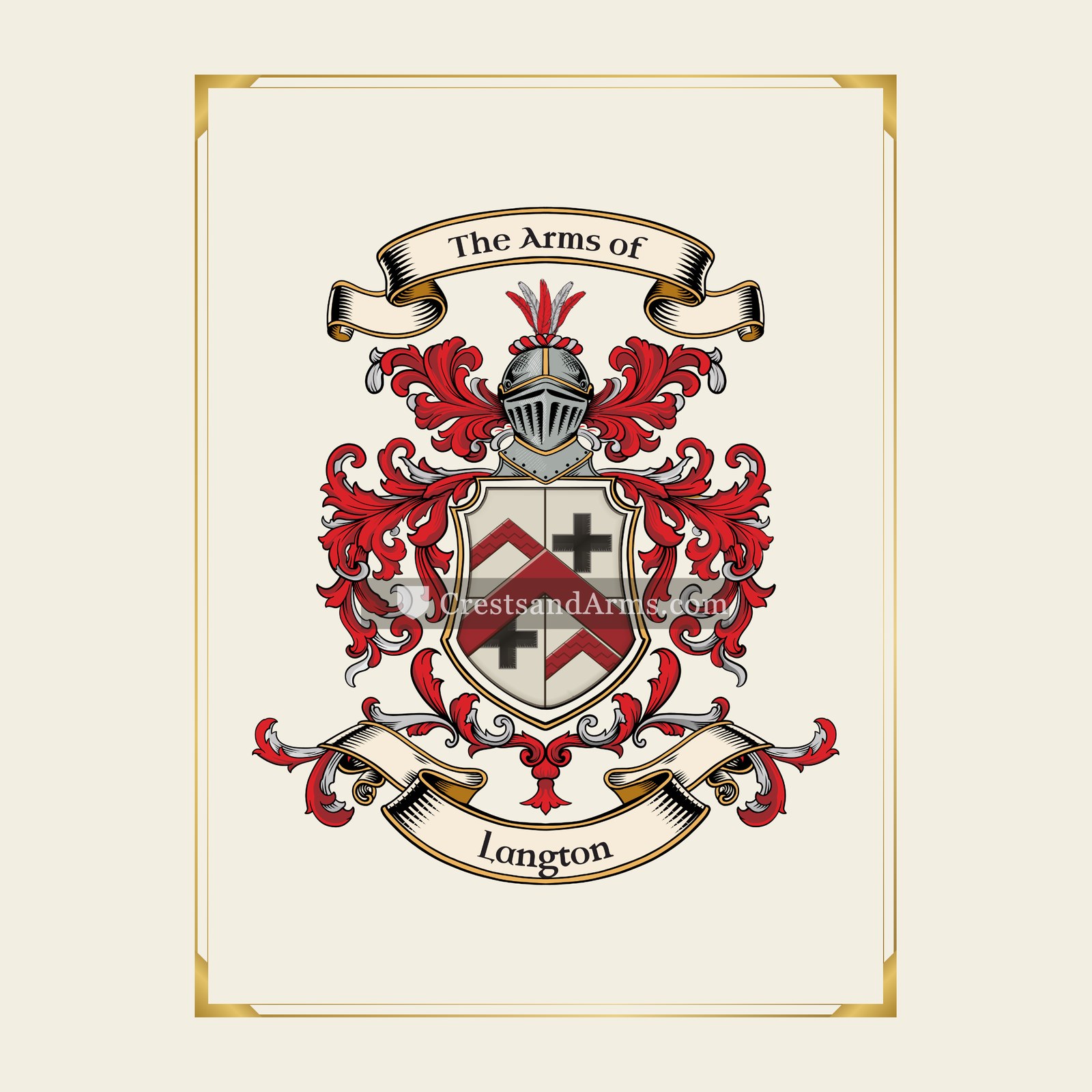 With gold border