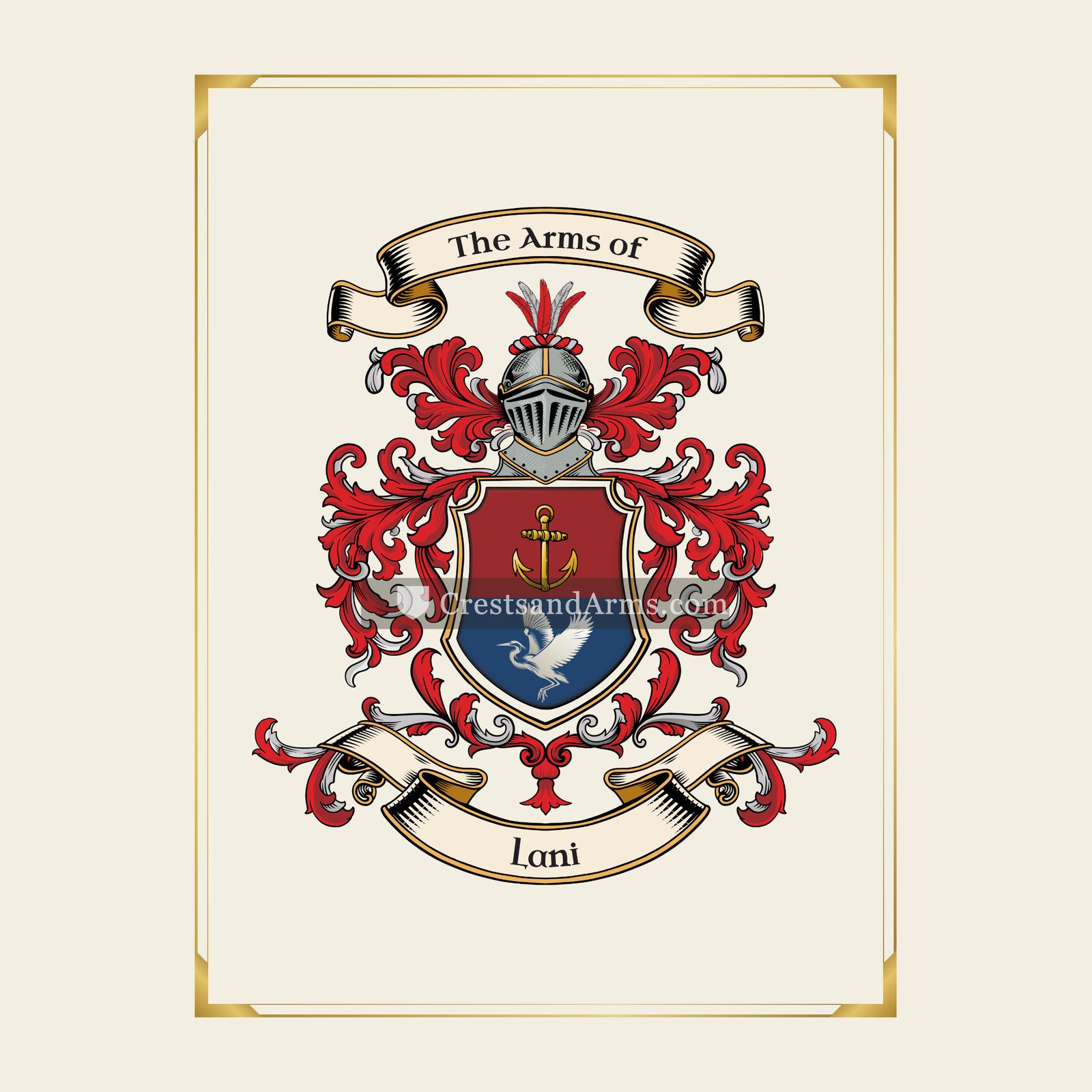 With gold border