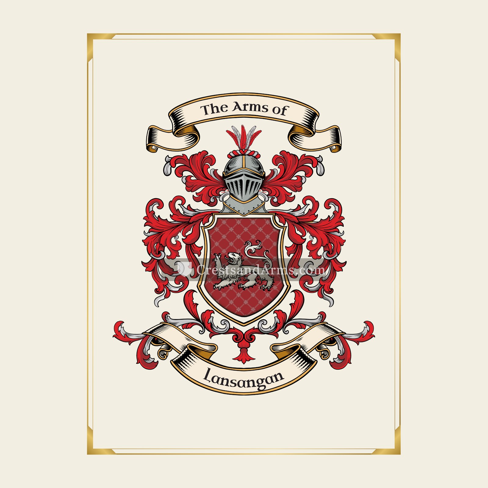 With gold border