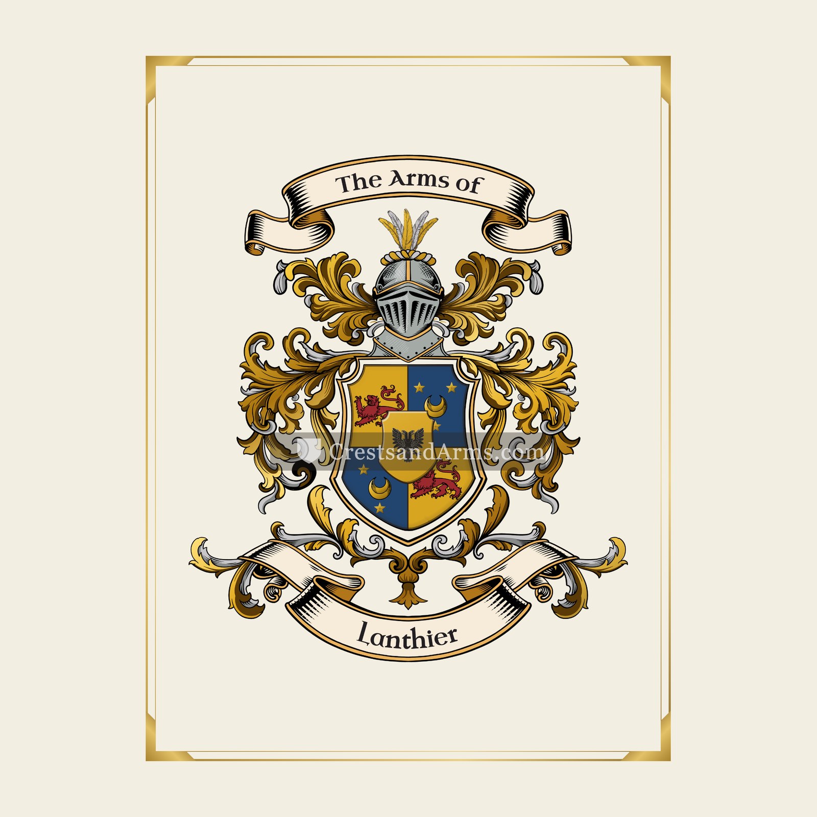 With gold border
