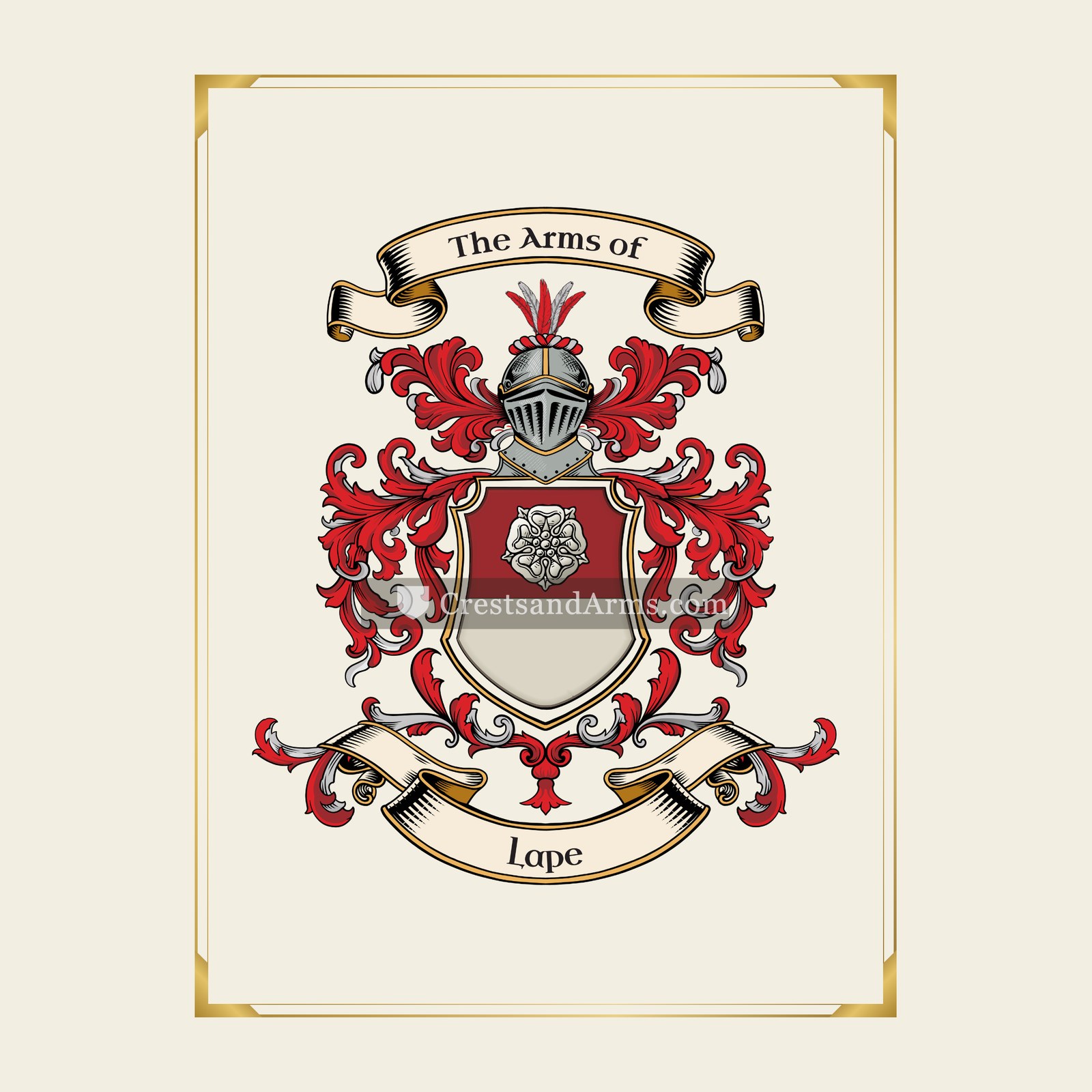 With gold border