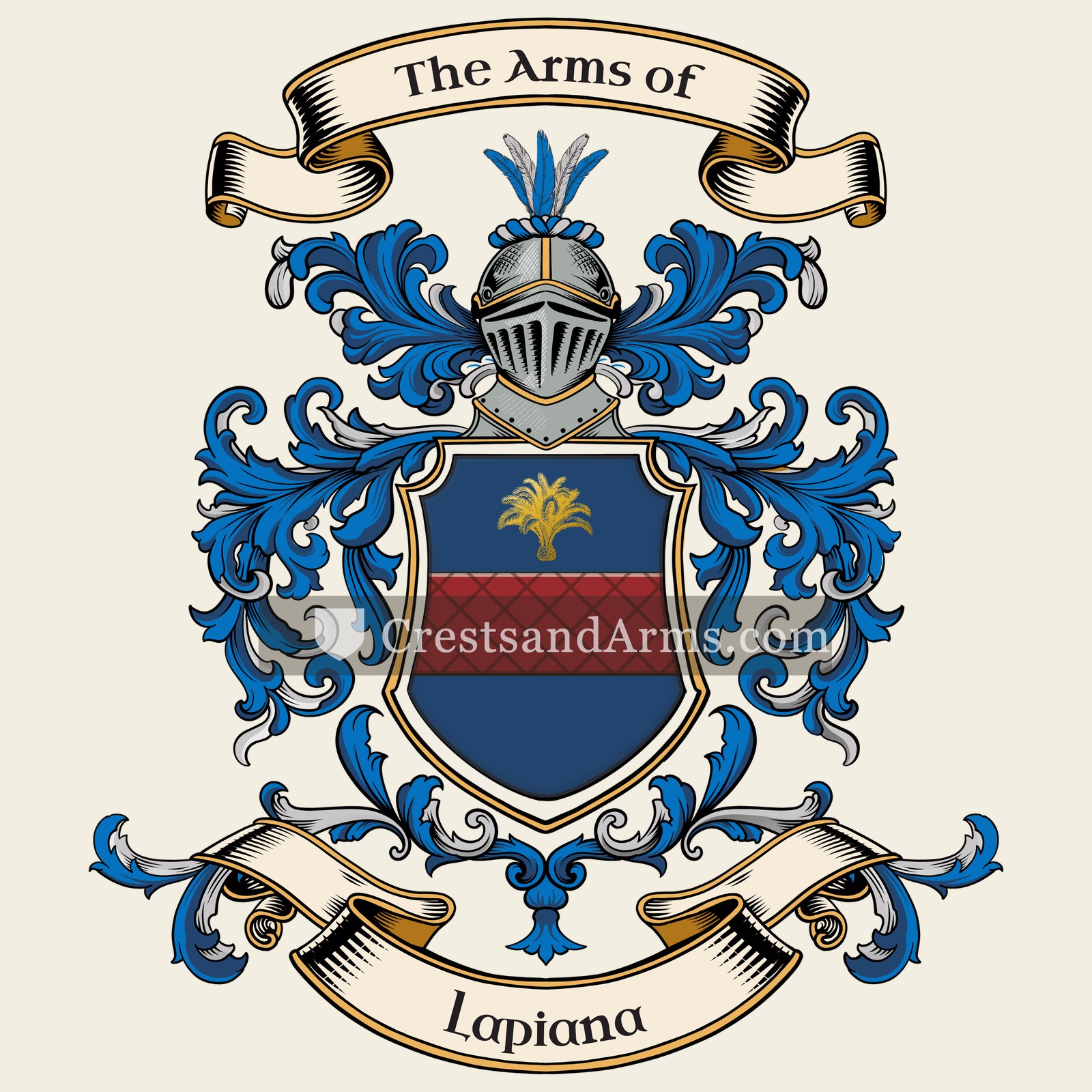 The Lapiana coat of arms, drawn from the recorded blazon