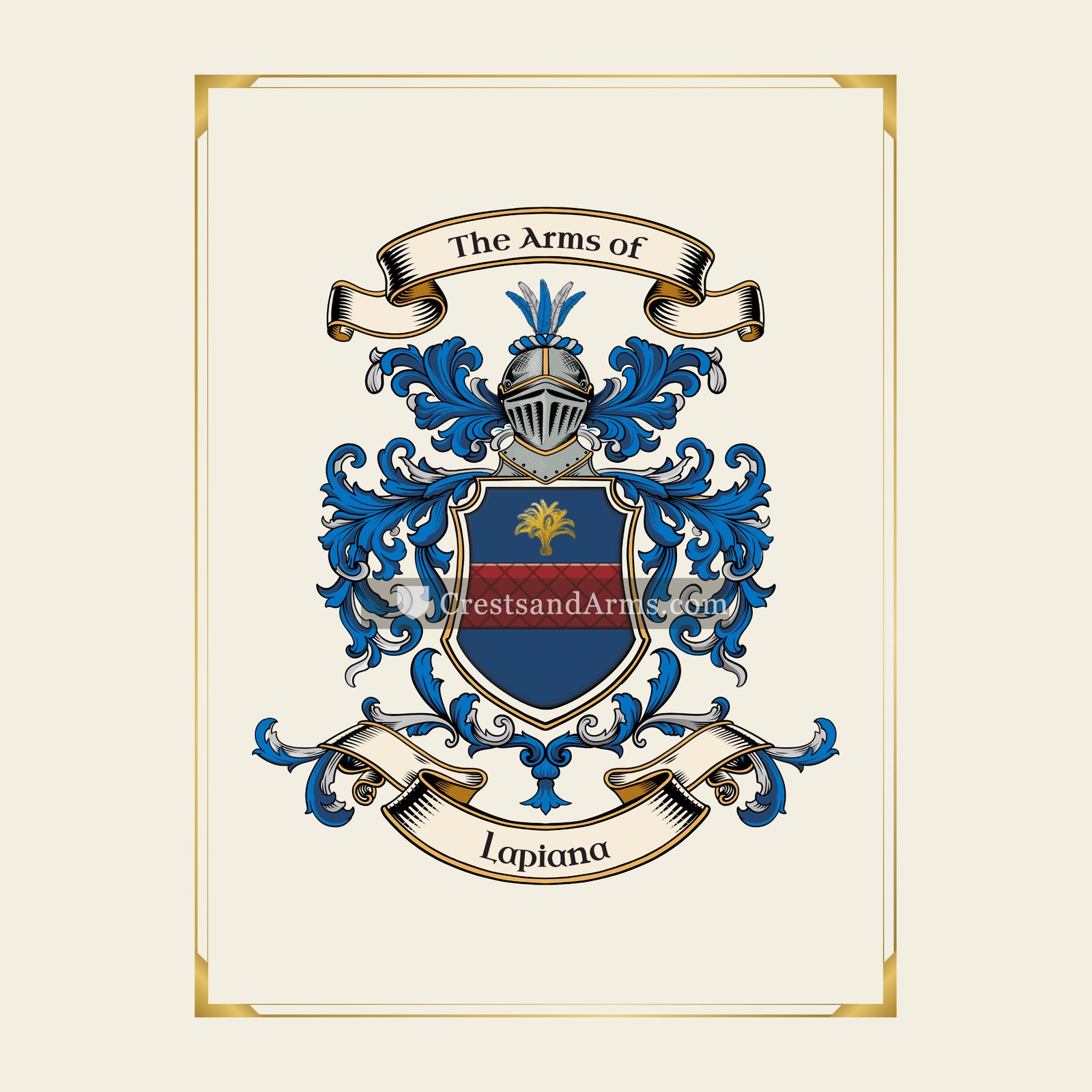 With gold border