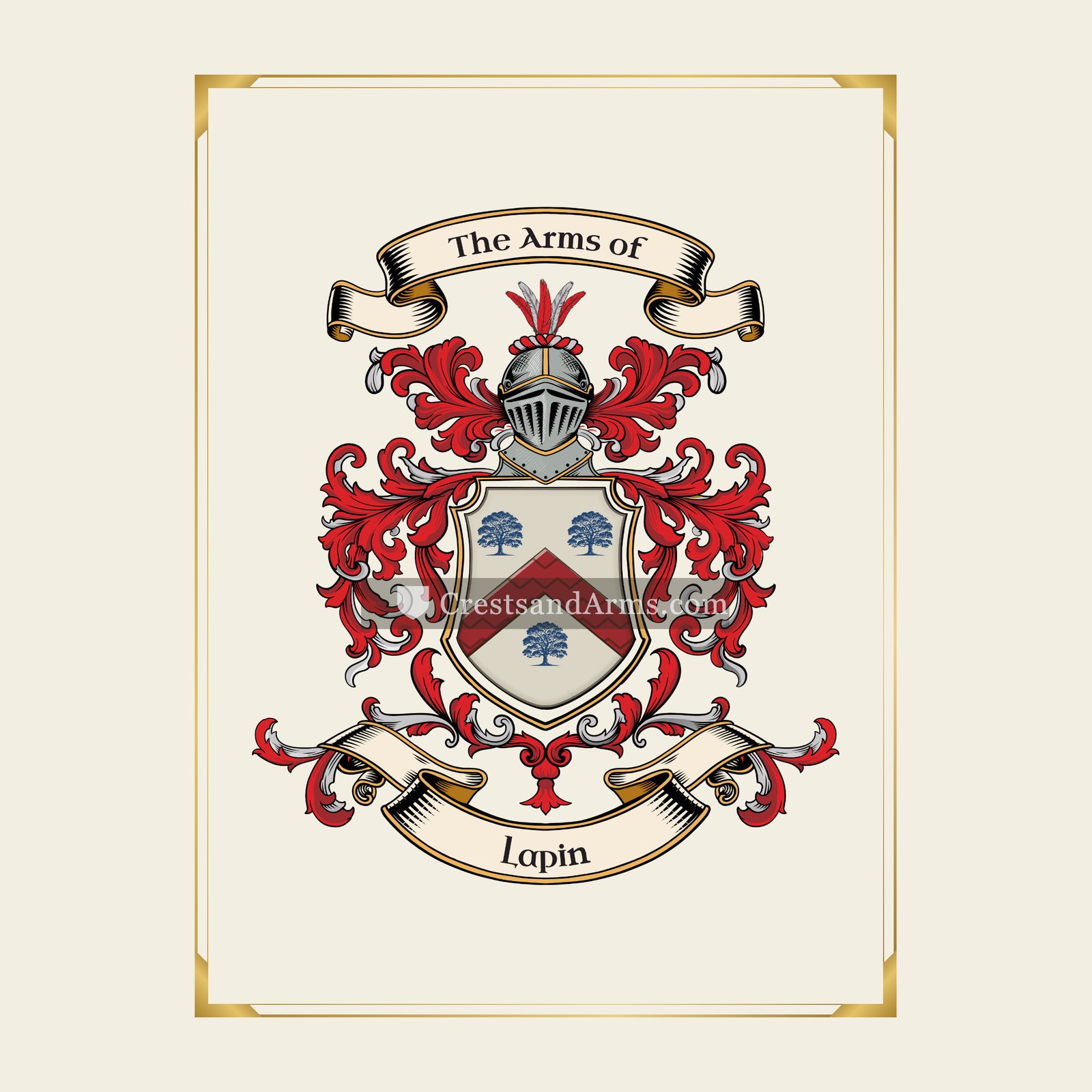 With gold border