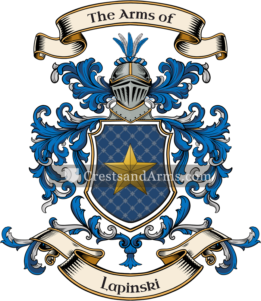 The Lapinski coat of arms, drawn from the recorded blazon