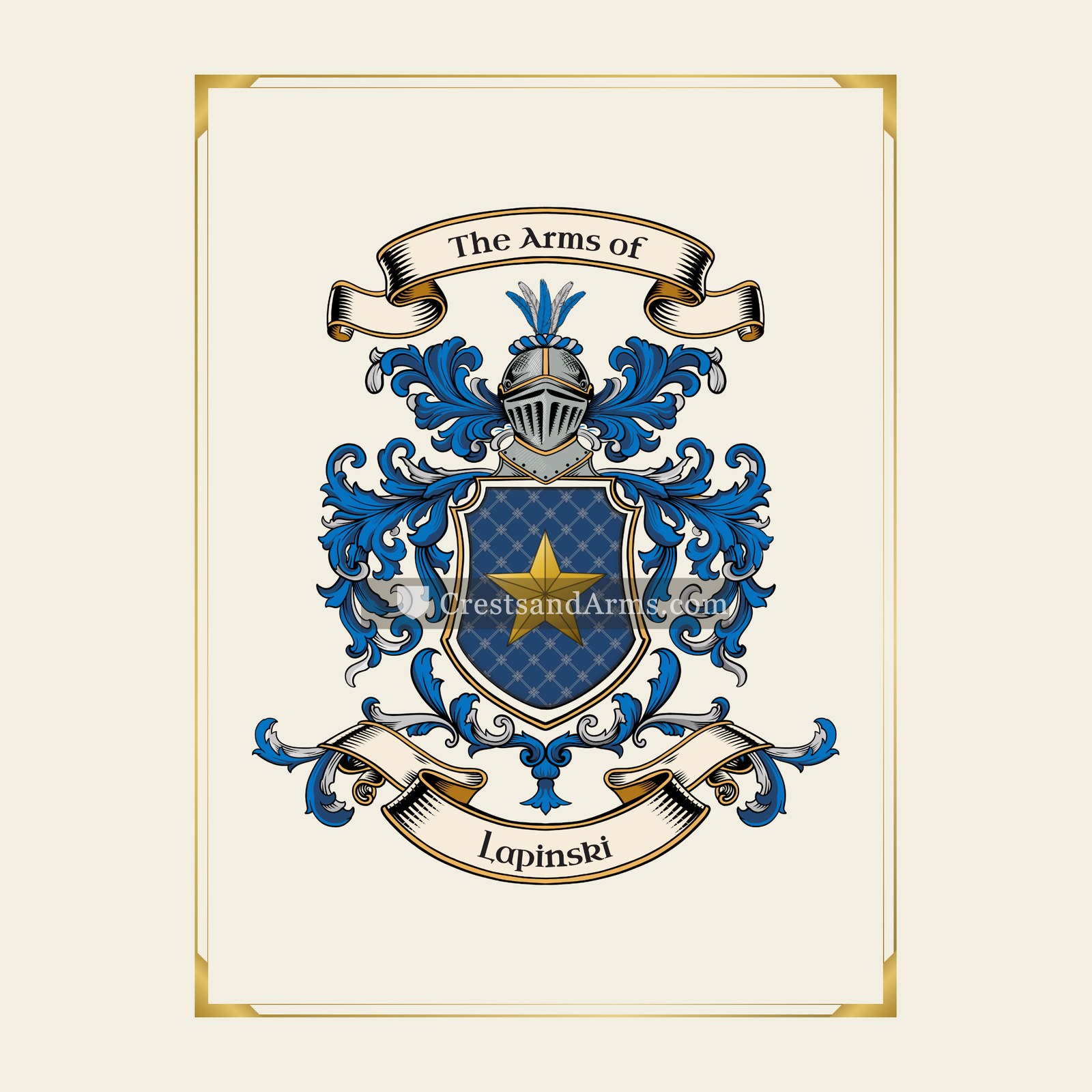 With gold border