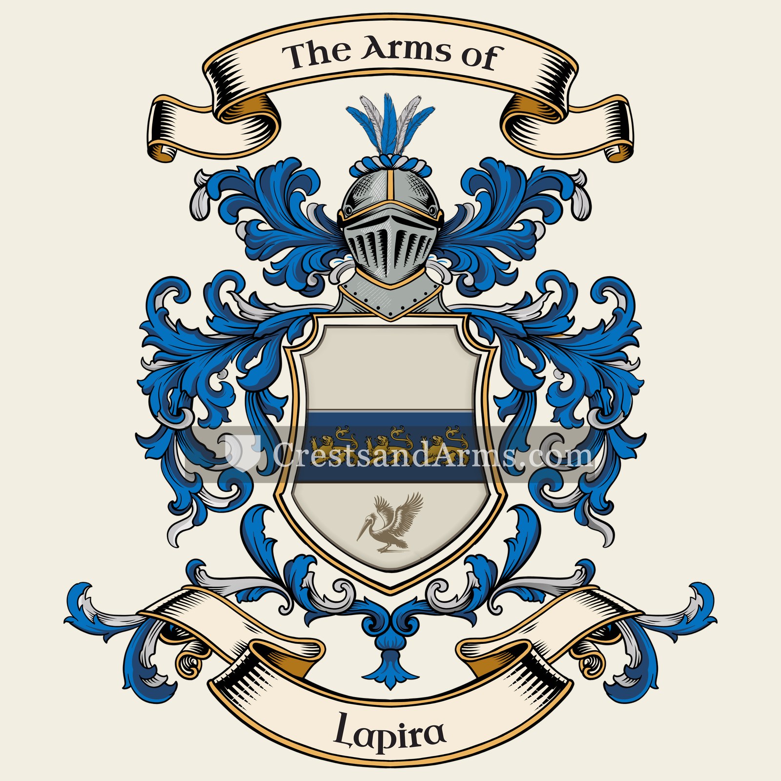 The Lapira coat of arms, drawn from the recorded blazon