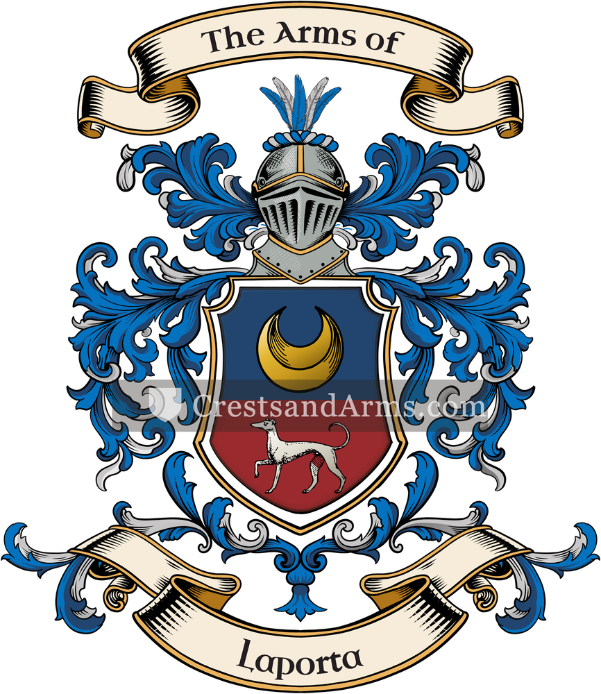 The Laporta coat of arms, drawn from the recorded blazon