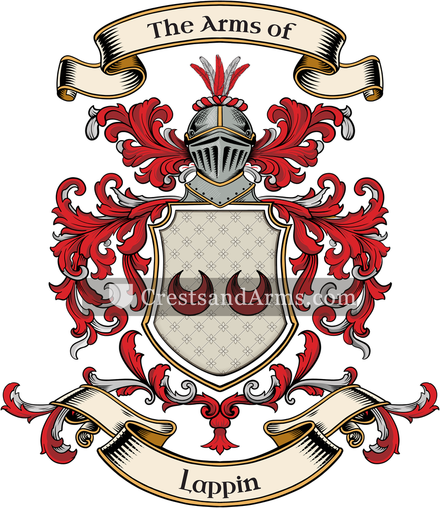 The Lappin coat of arms, drawn from the recorded blazon