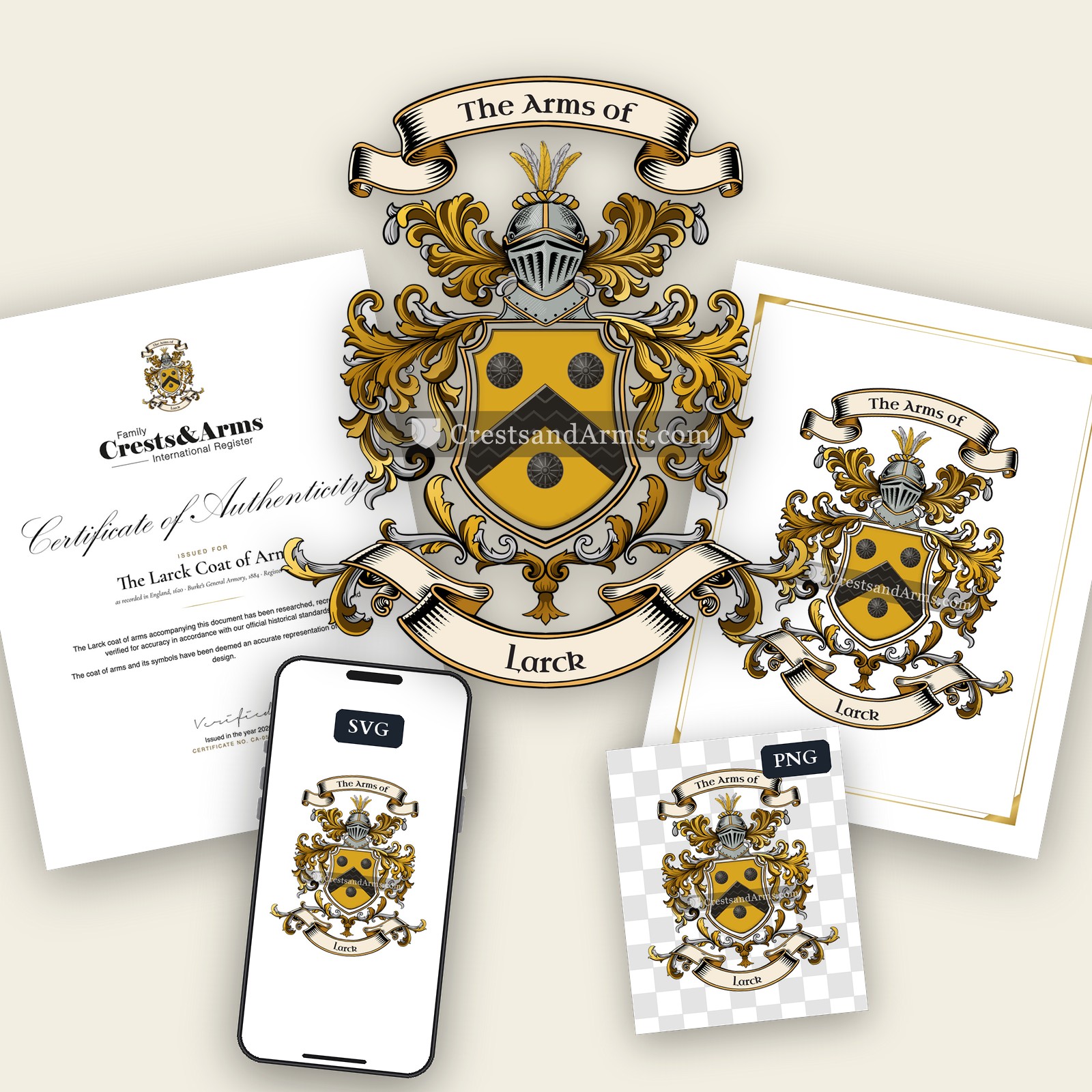 The Larck arms on the coat of arms — digital pack