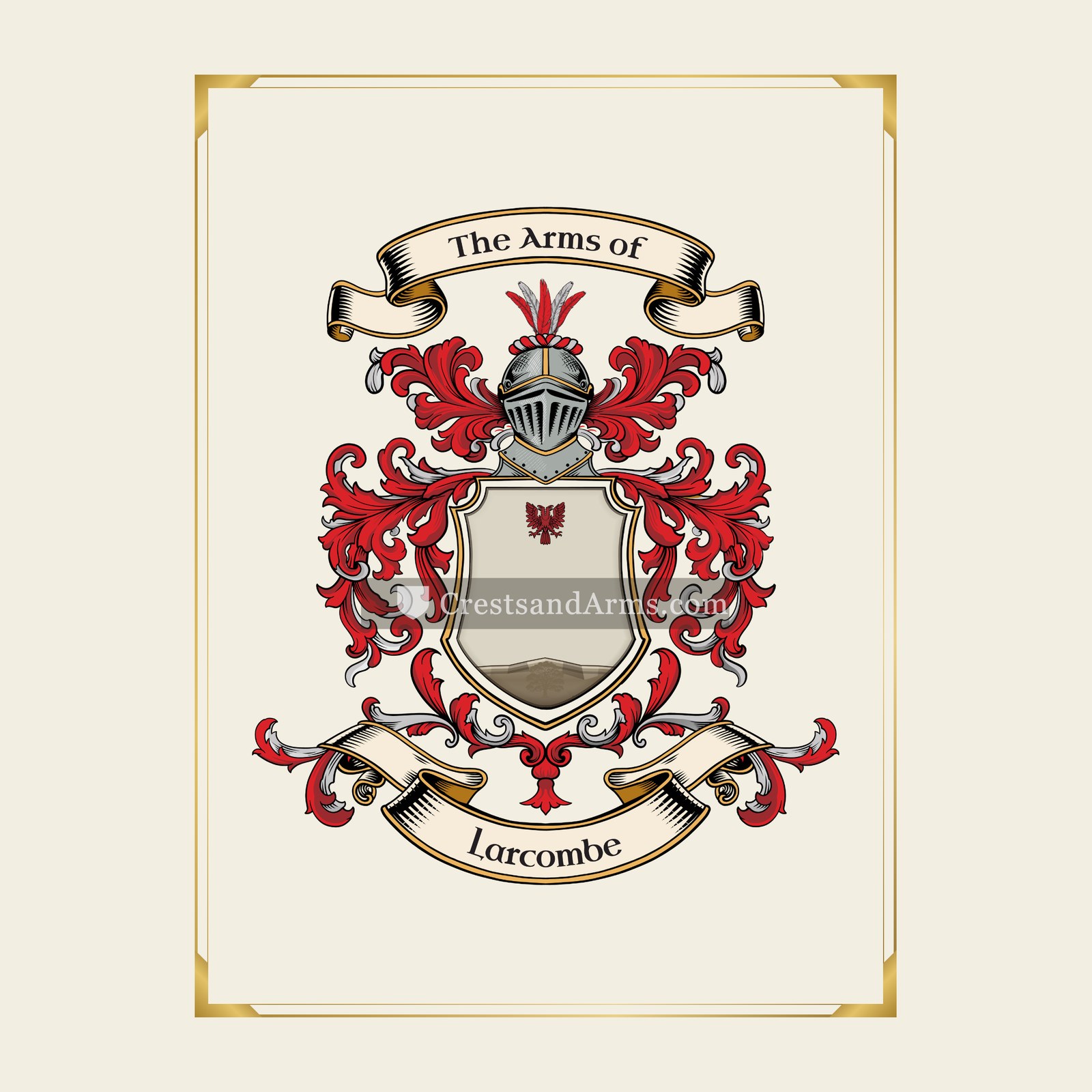 With gold border