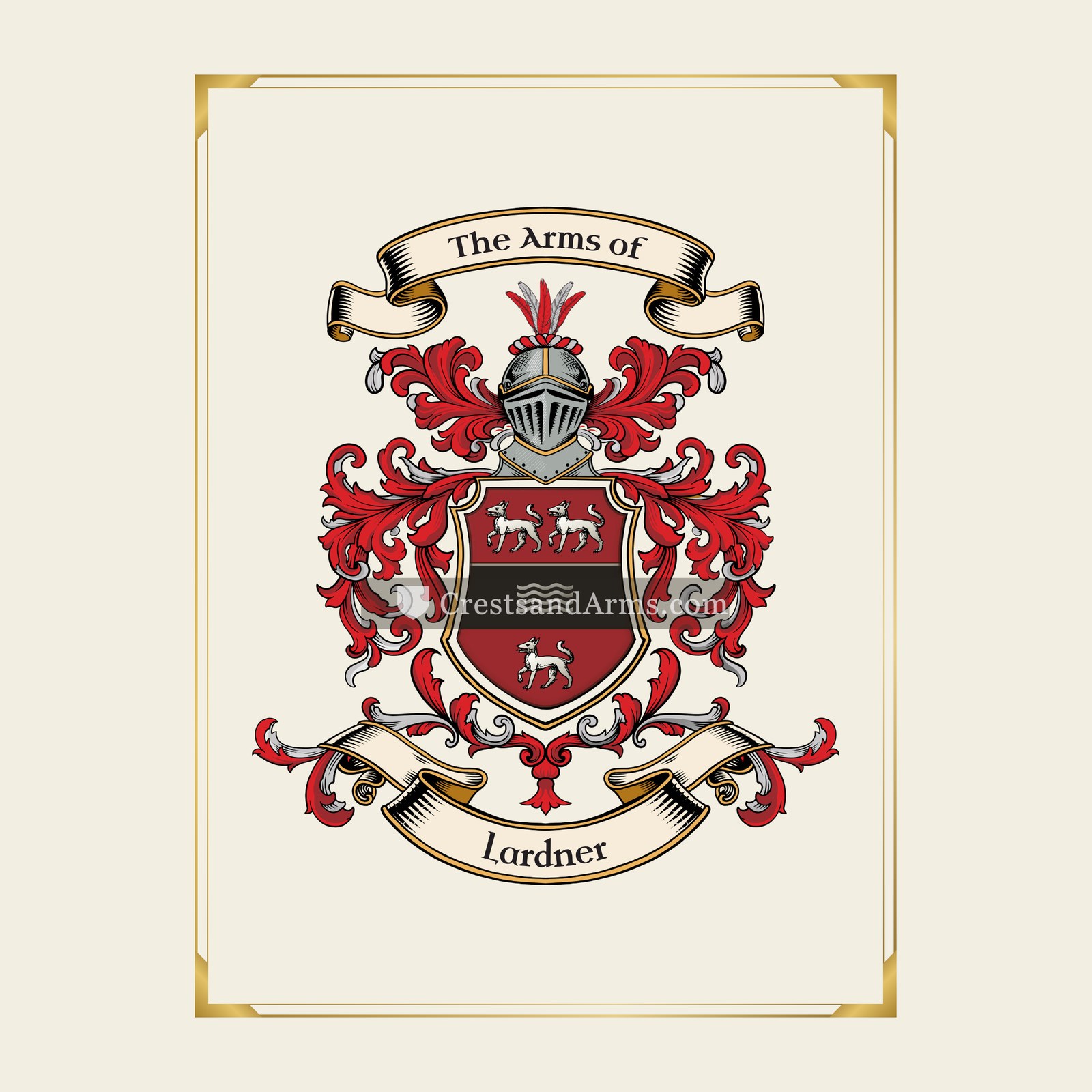 With gold border