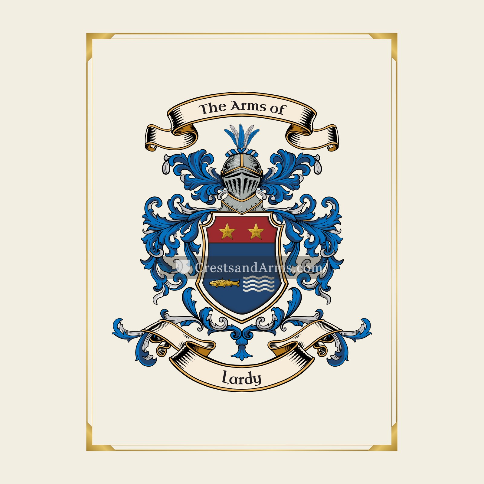 With gold border