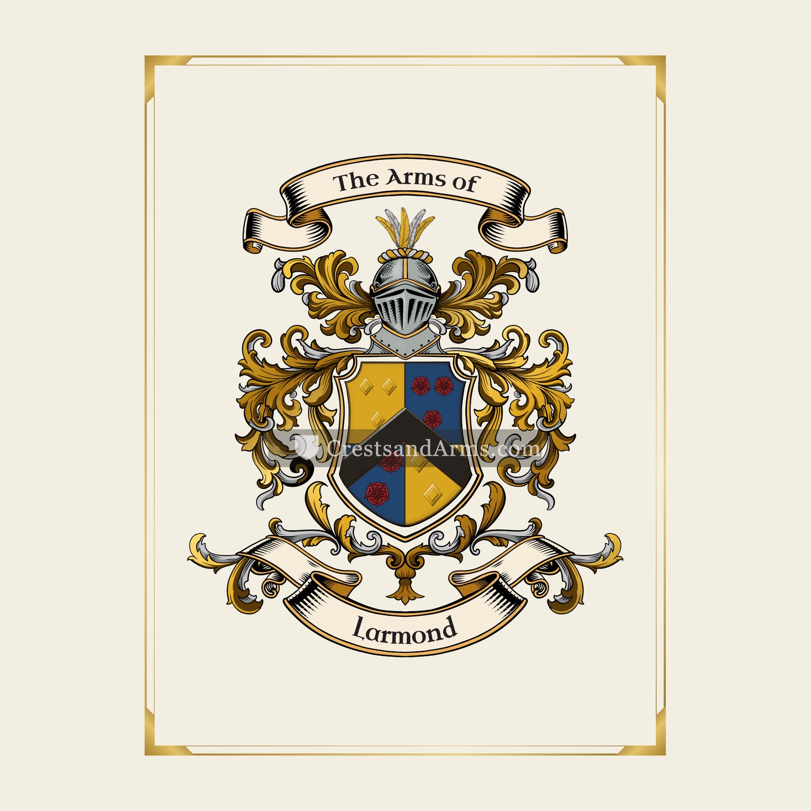 With gold border