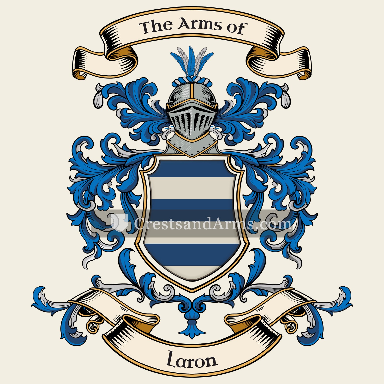 The Laron coat of arms, drawn from the recorded blazon