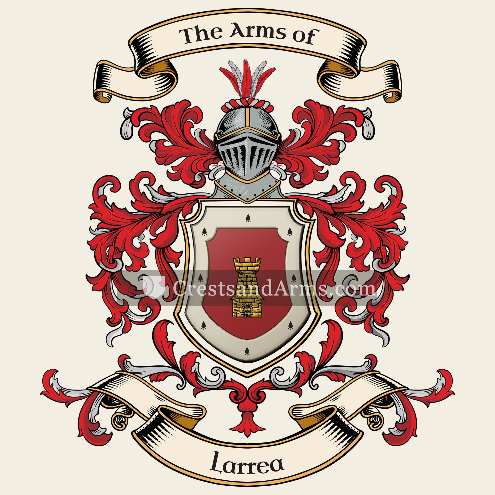 The Larrea coat of arms, drawn from the recorded blazon