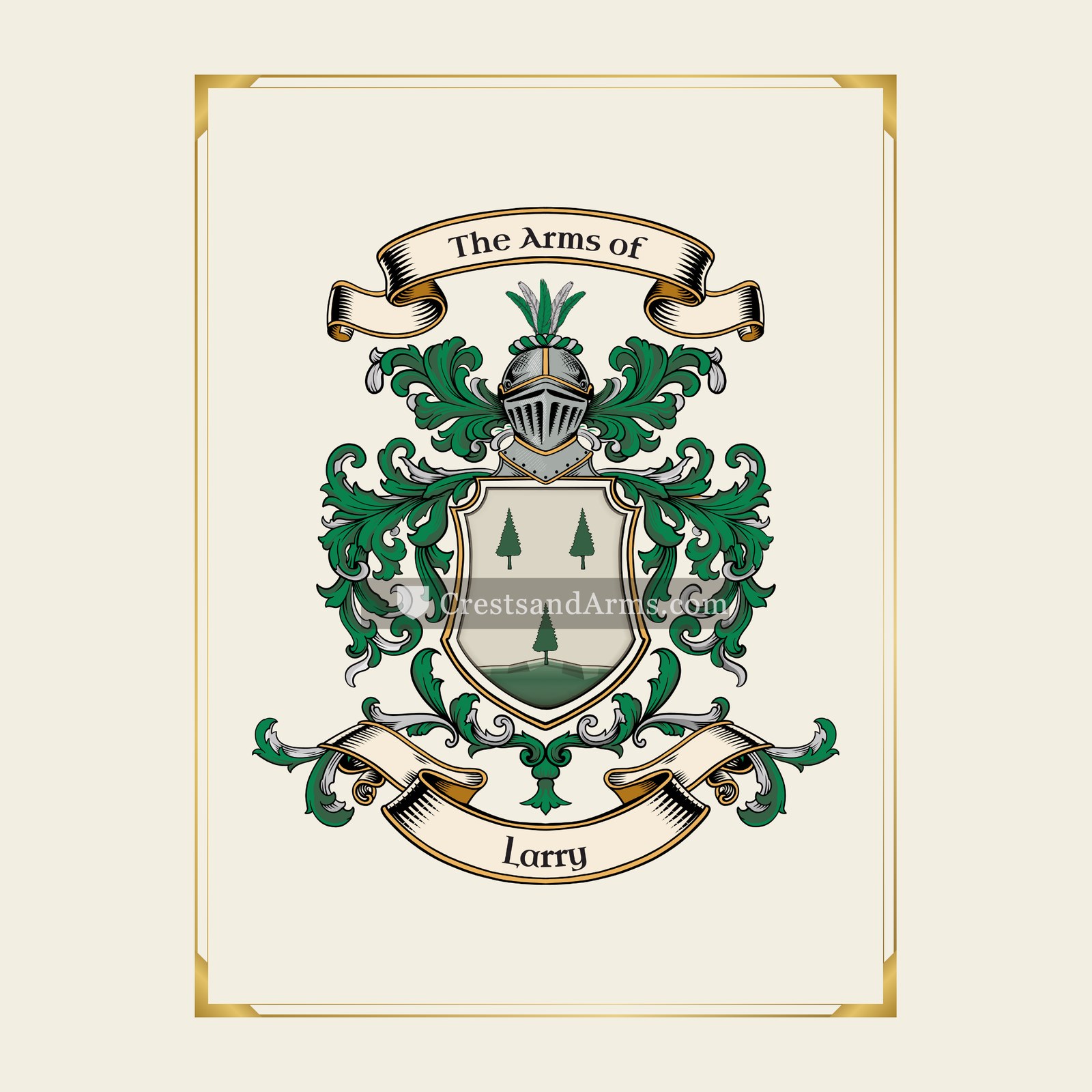 With gold border