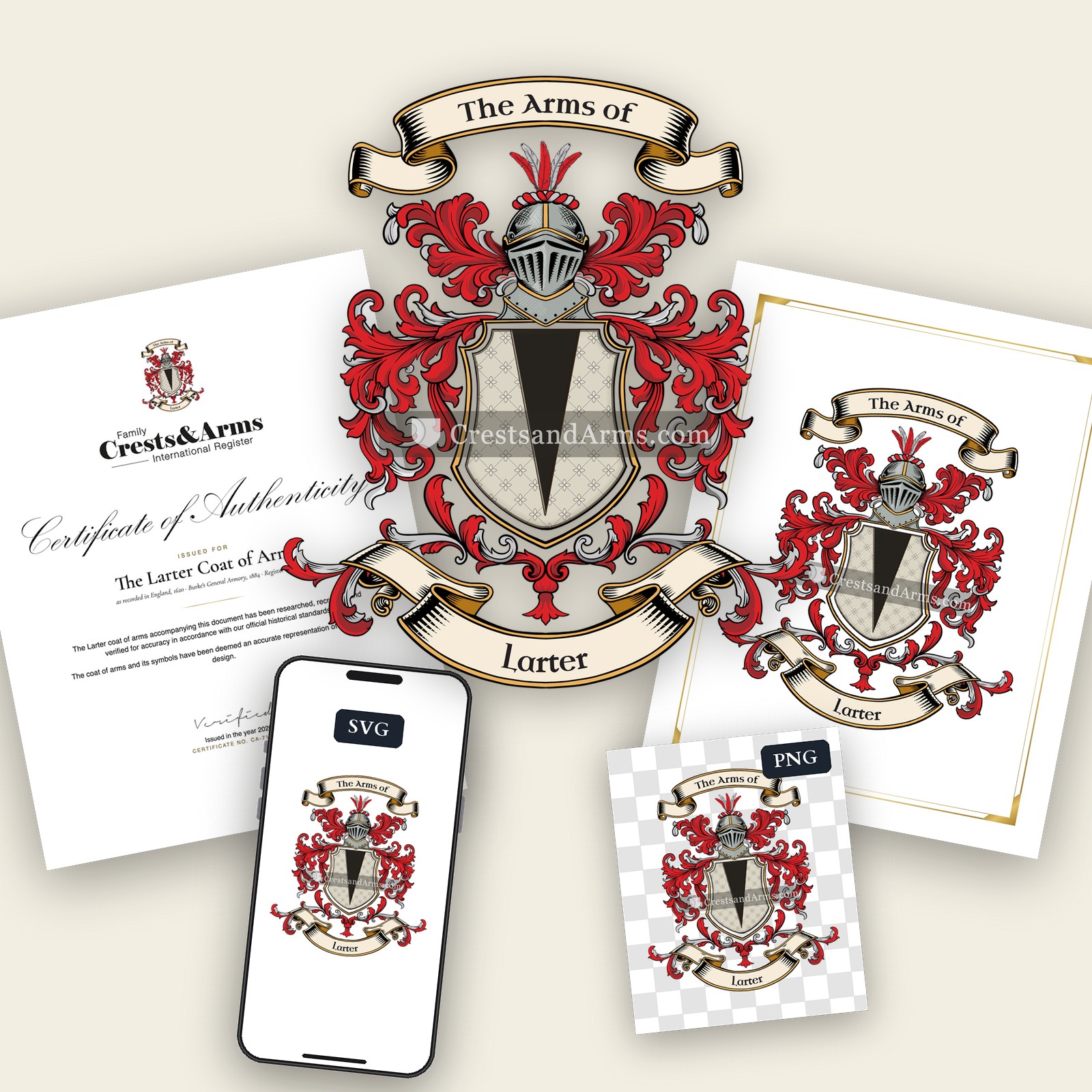 The Larter arms on the coat of arms — digital pack