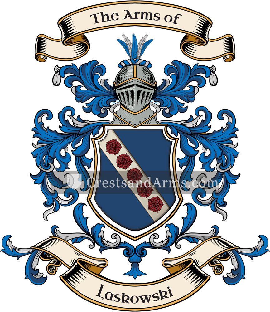 The Laskowski coat of arms, drawn from the recorded blazon