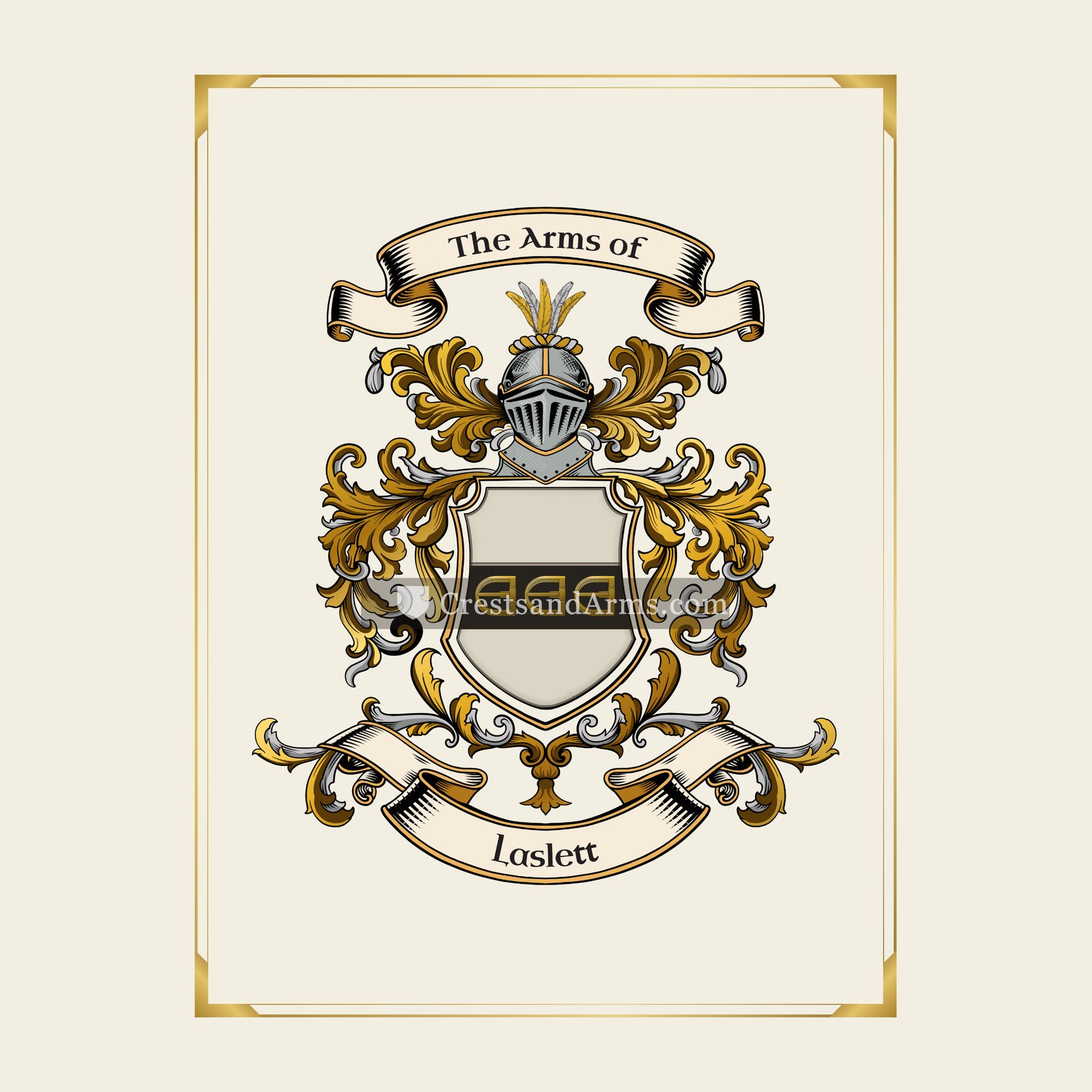 With gold border