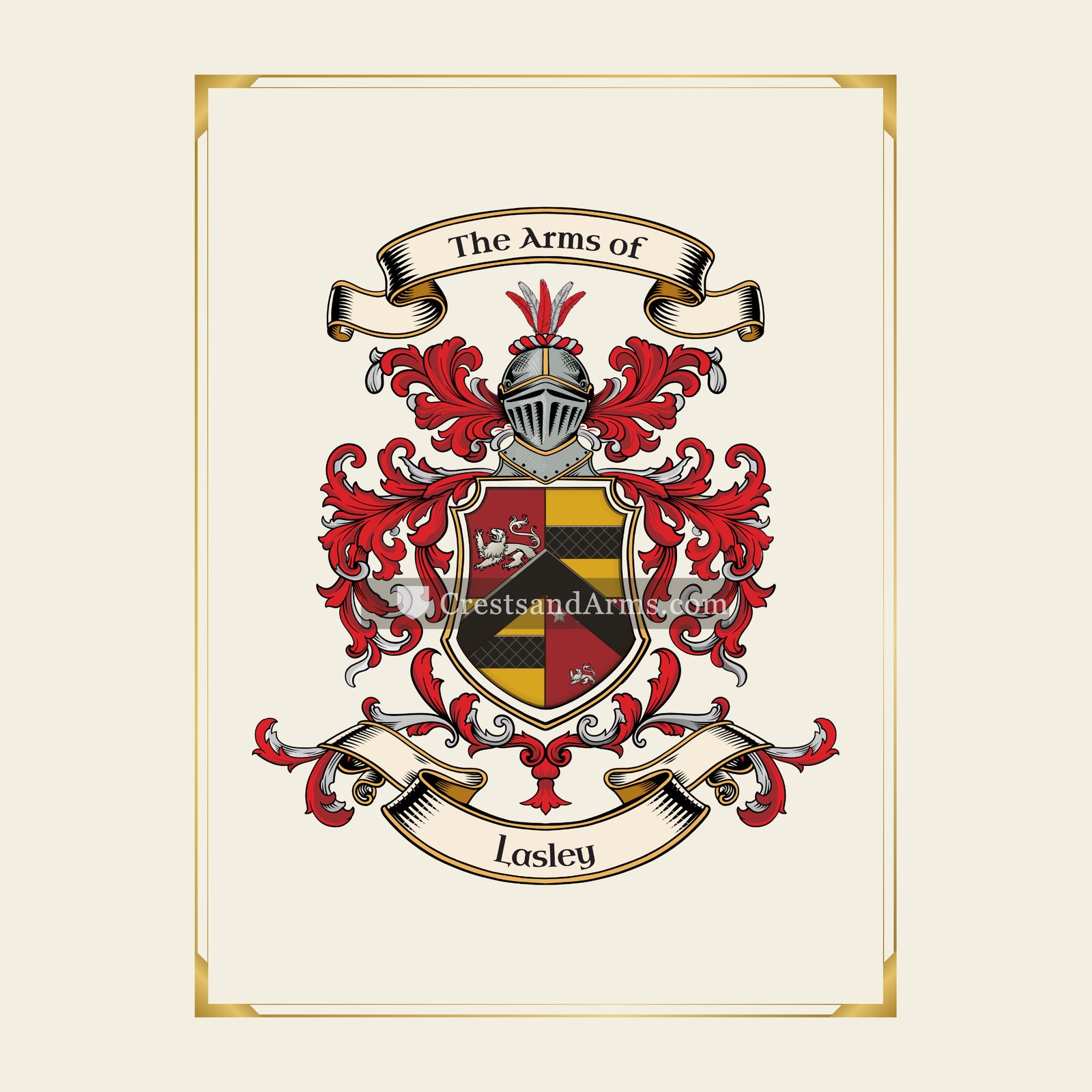 With gold border