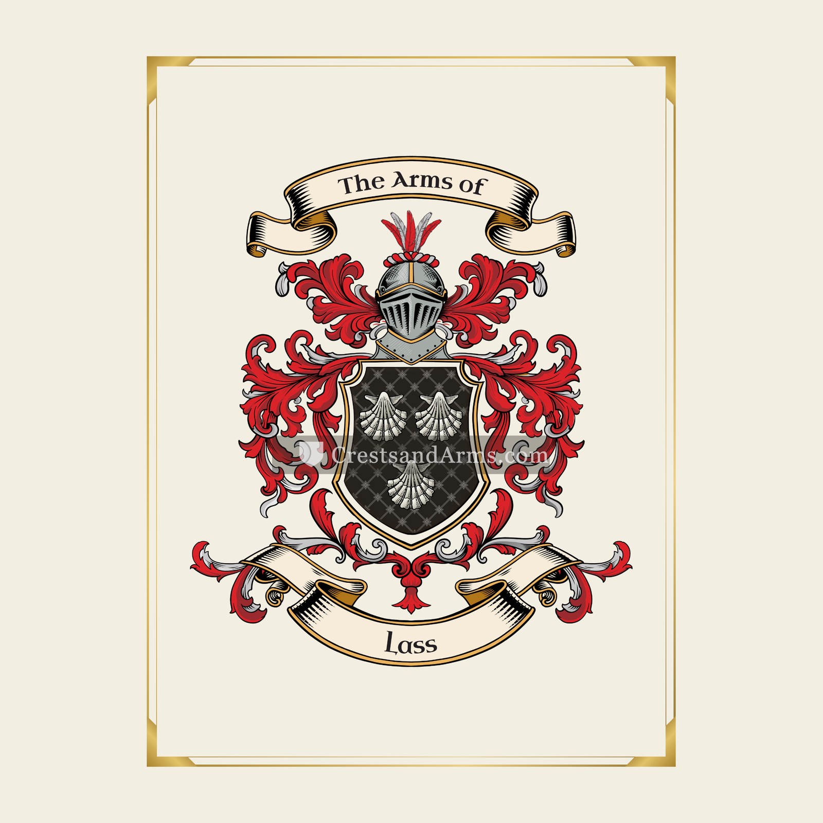 With gold border