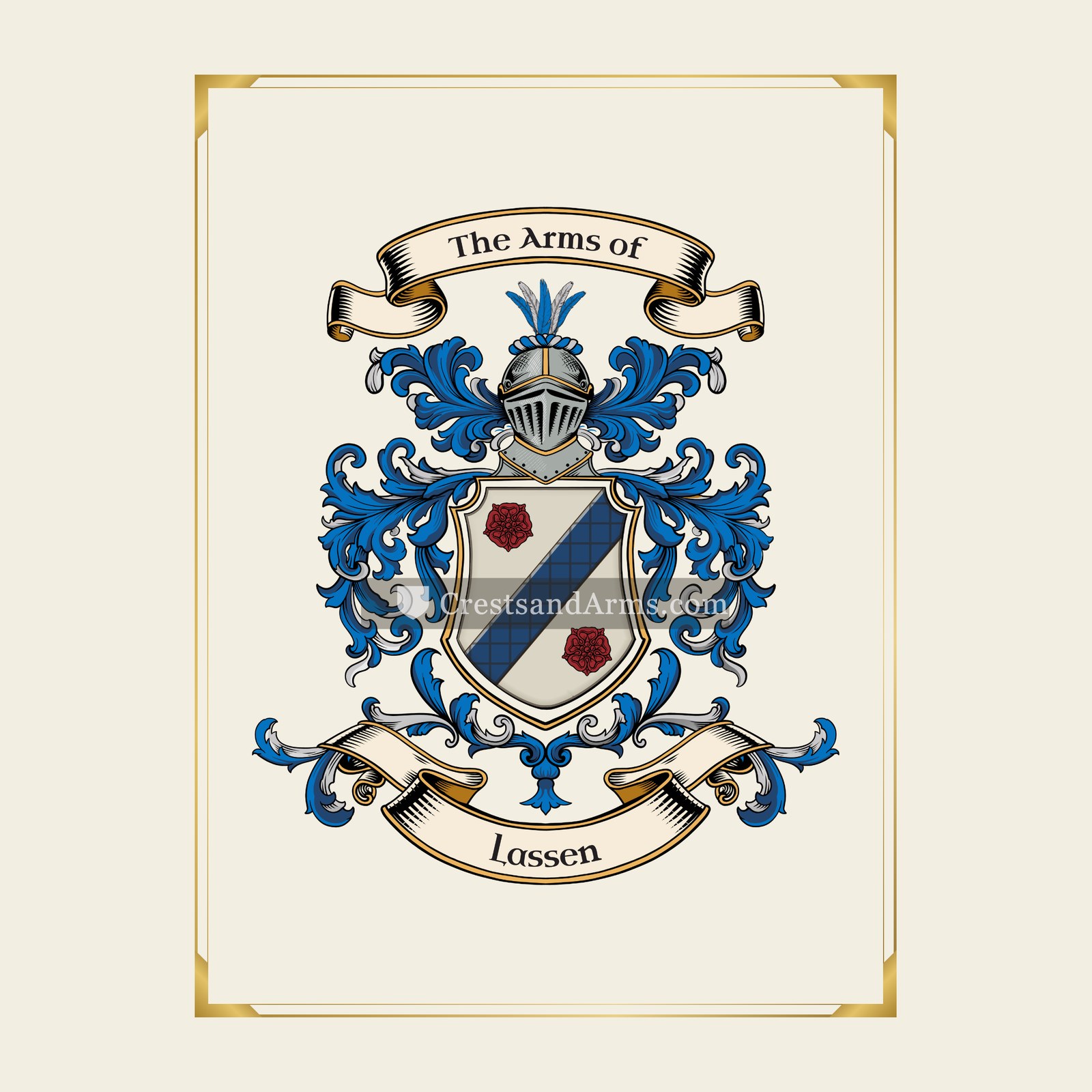 With gold border