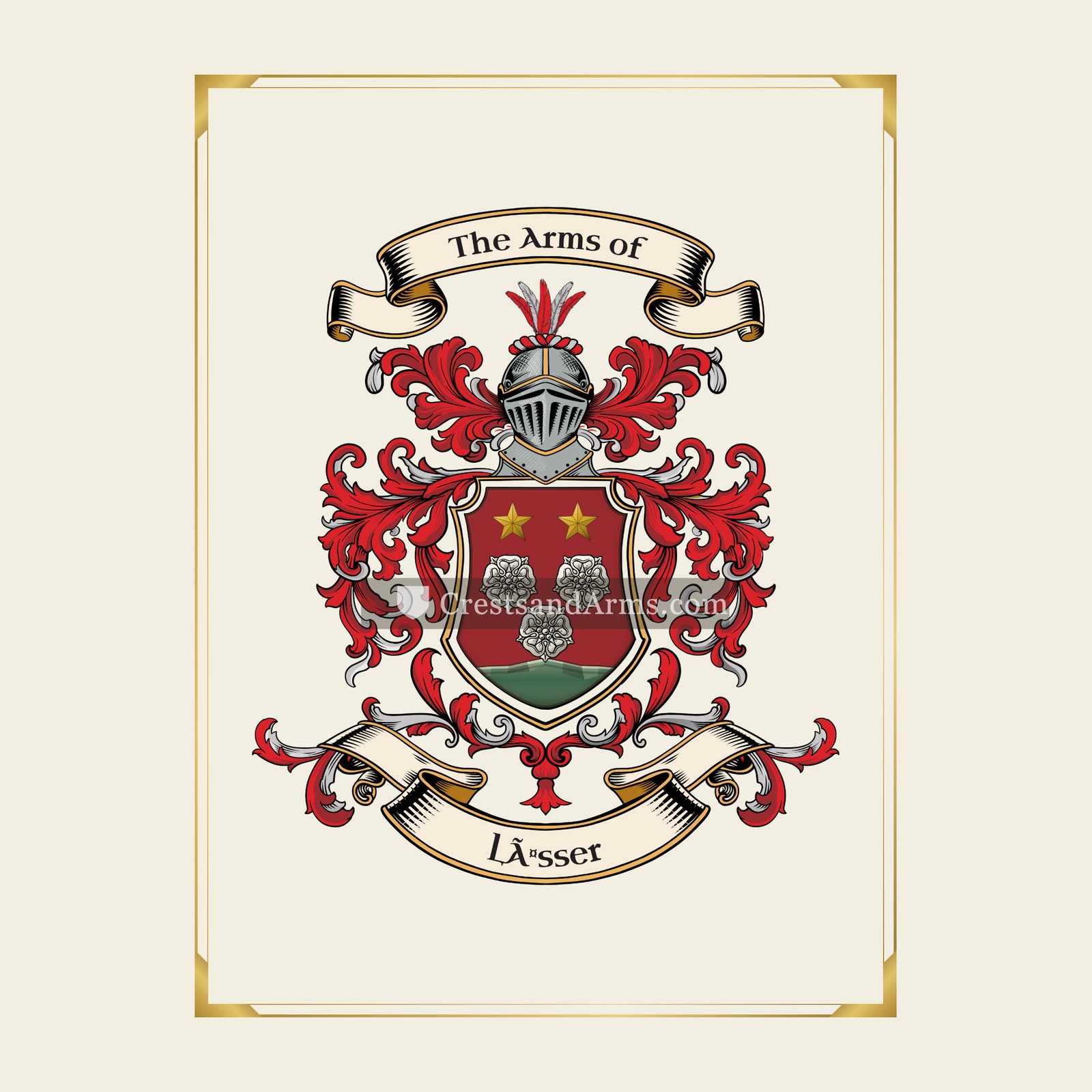 With gold border