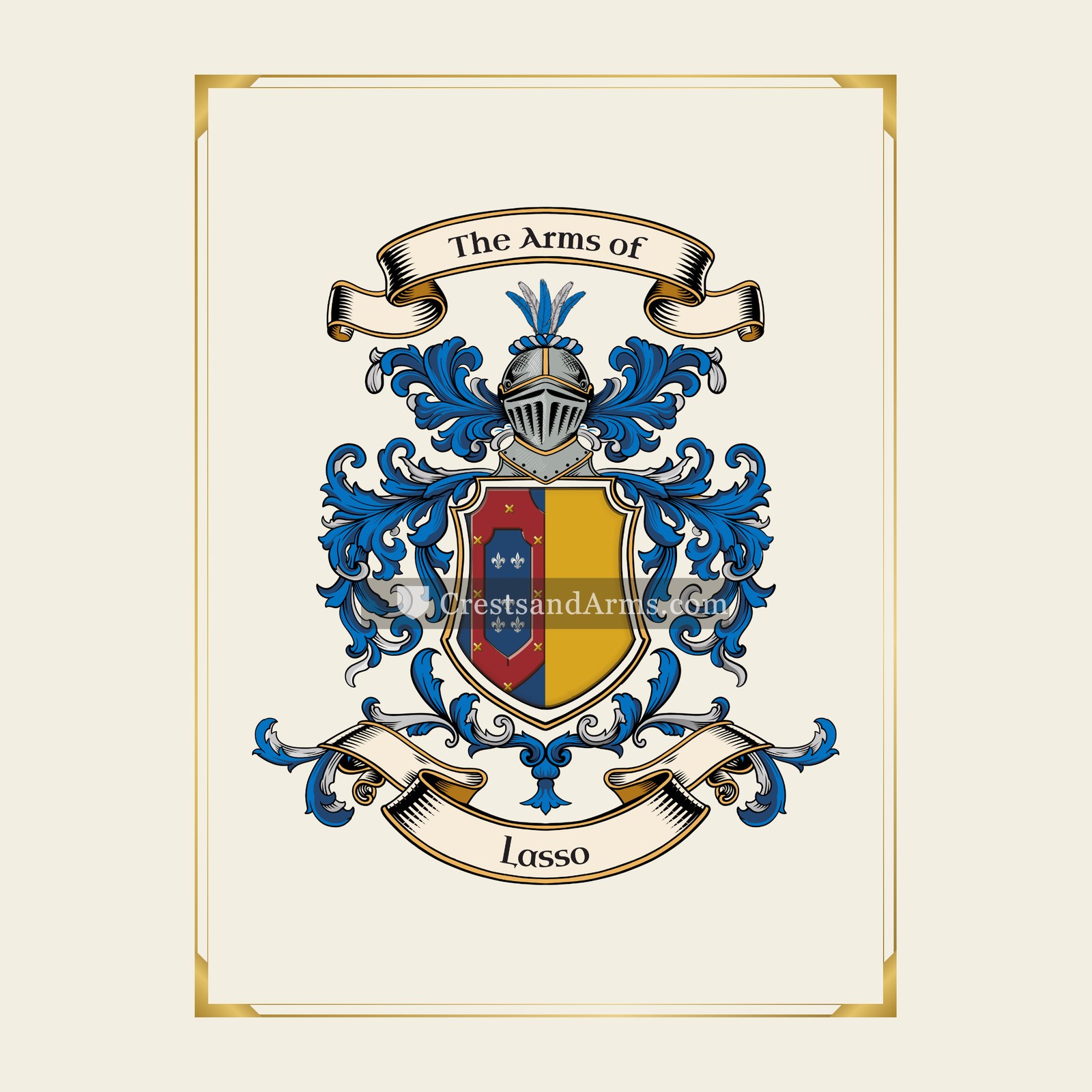 With gold border