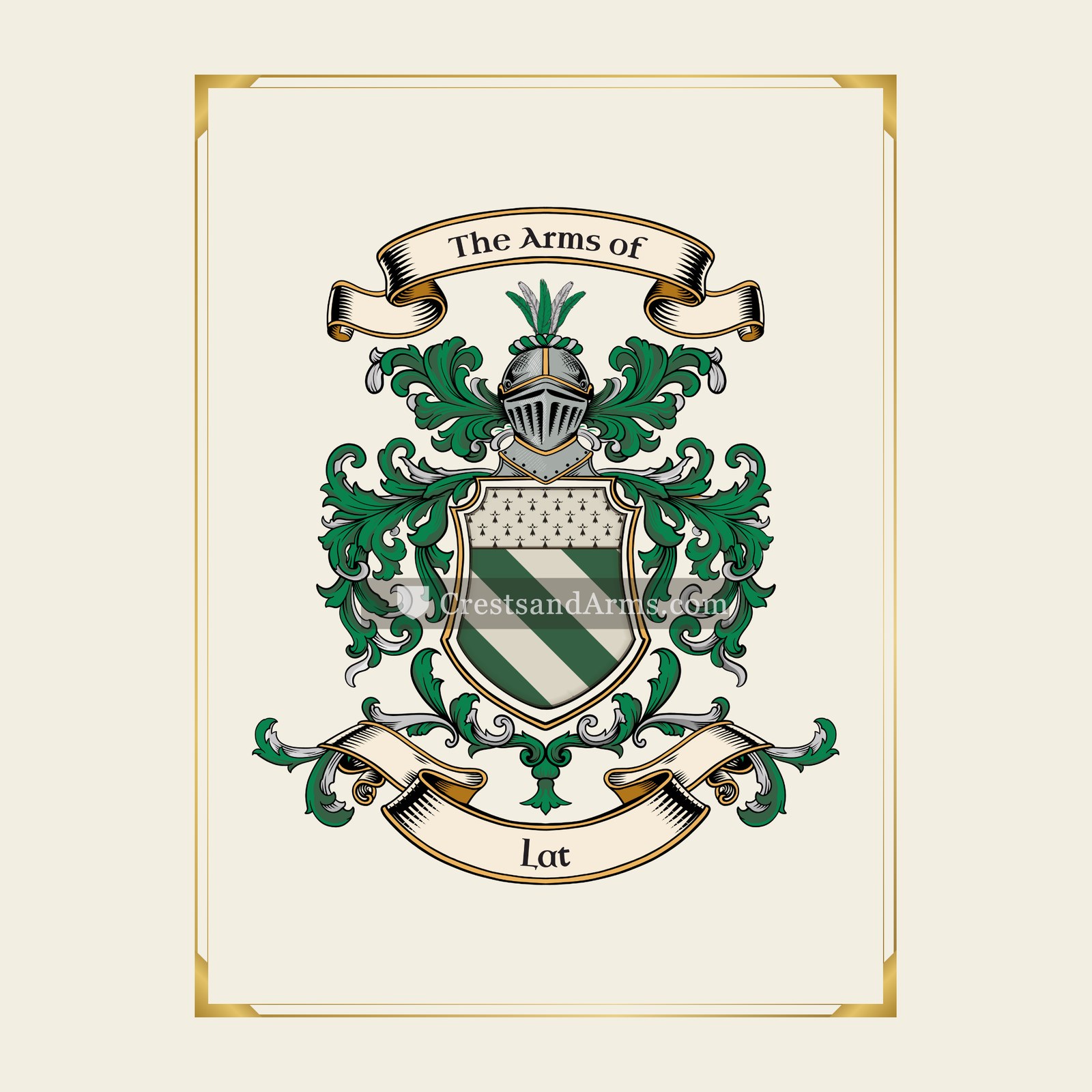 With gold border