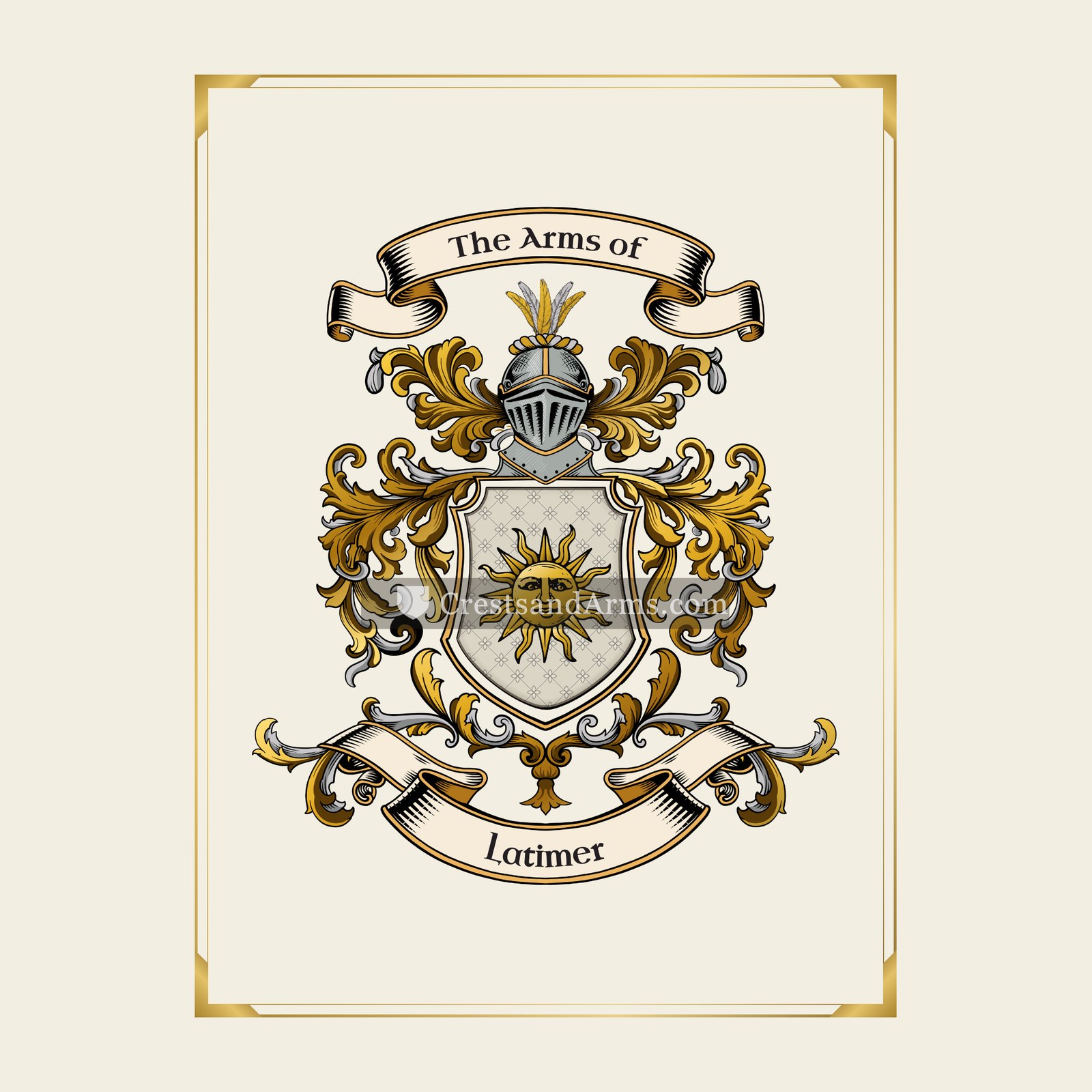 With gold border