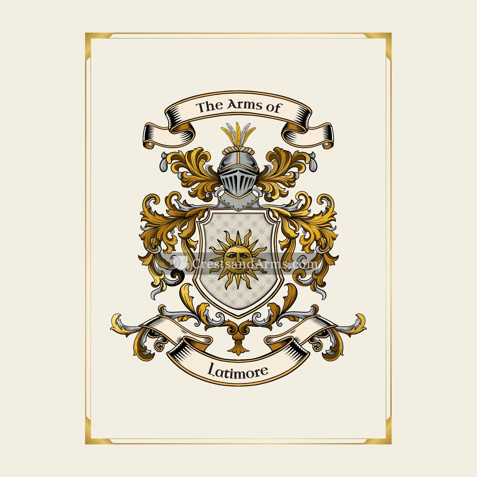 With gold border