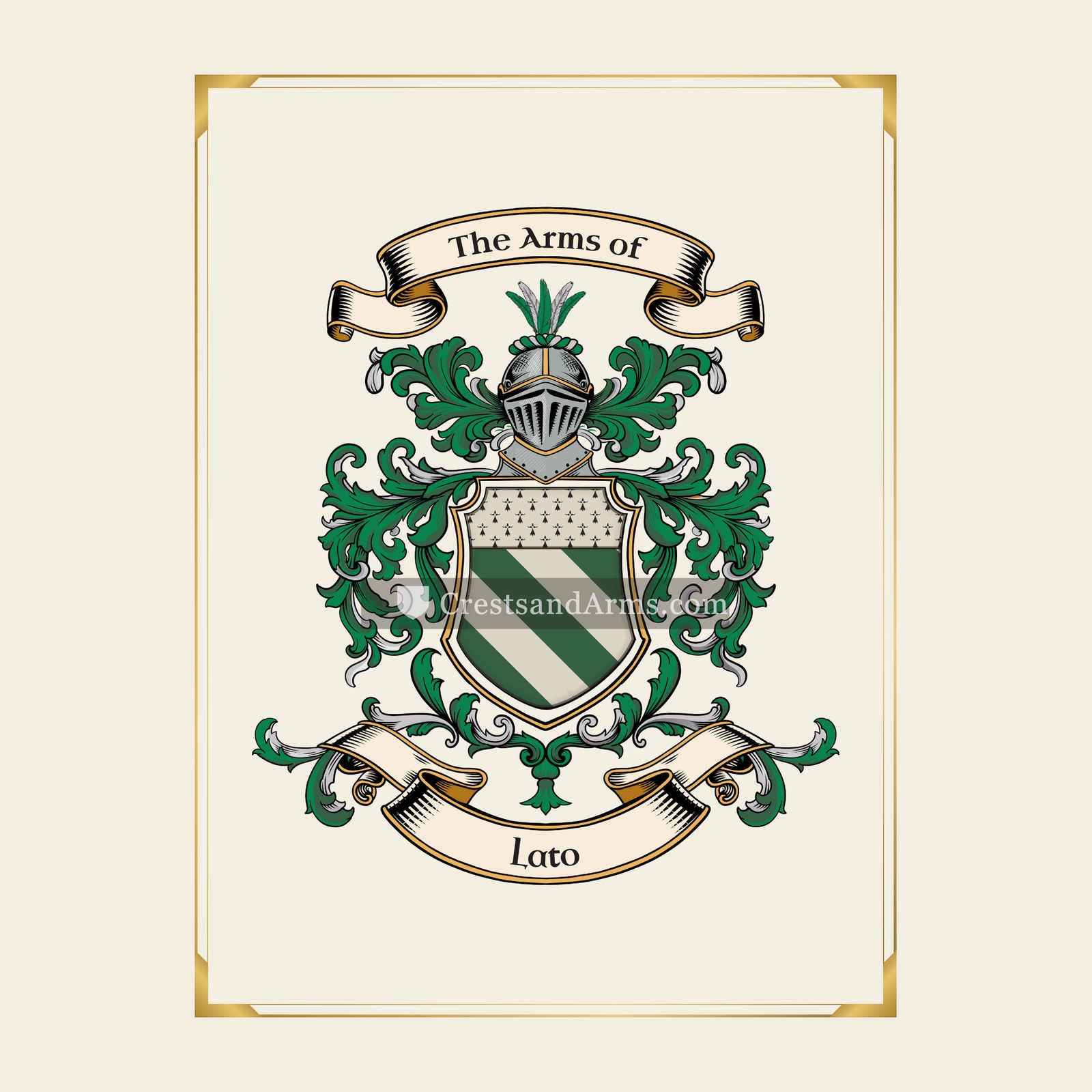 With gold border