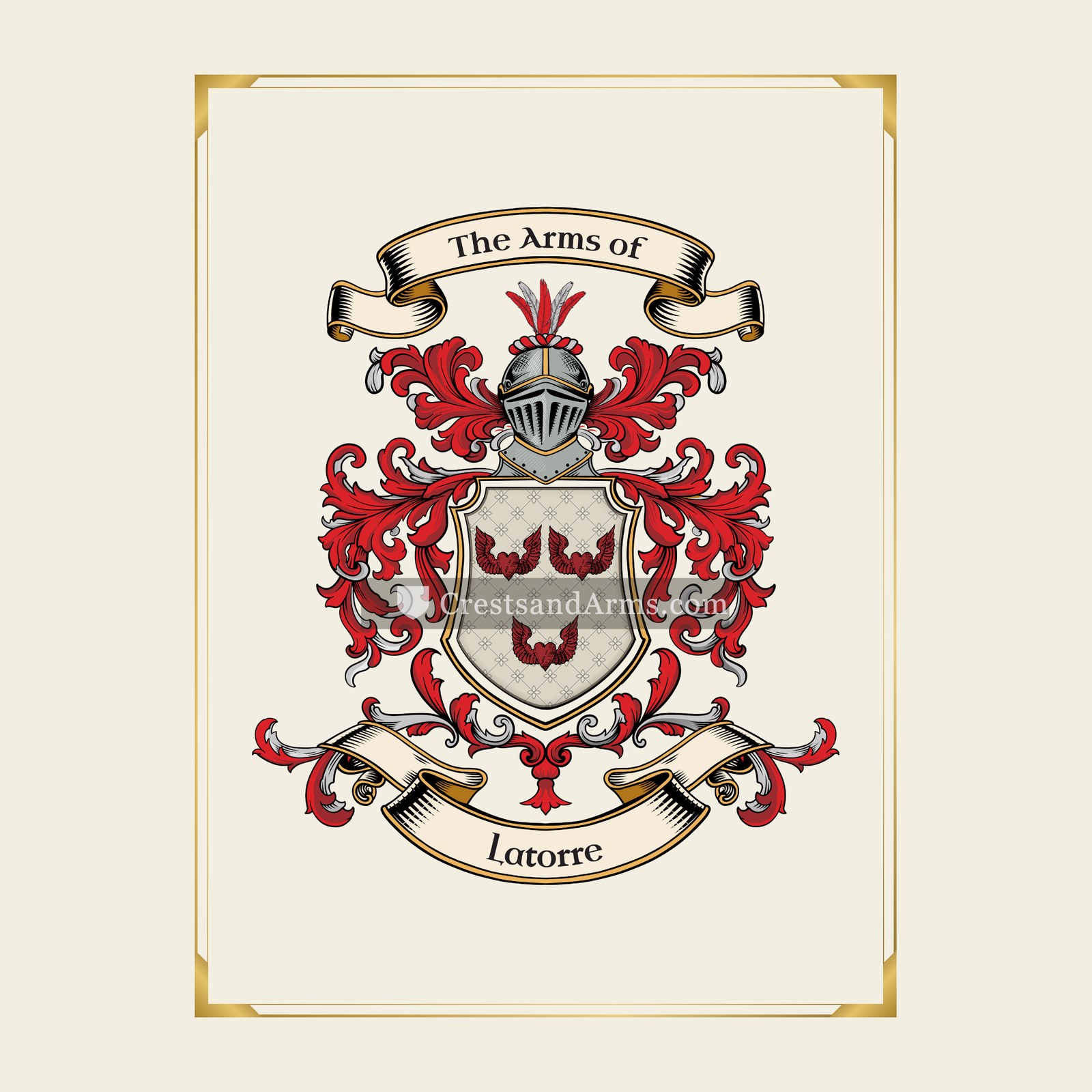 With gold border