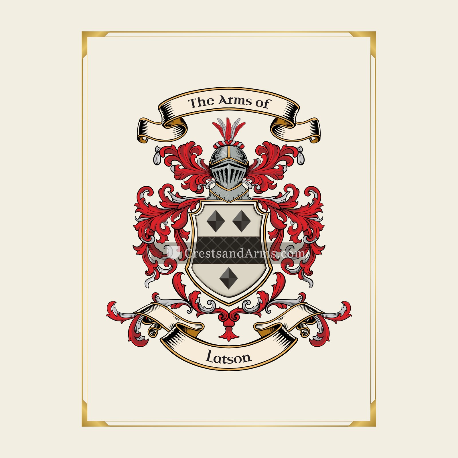 With gold border