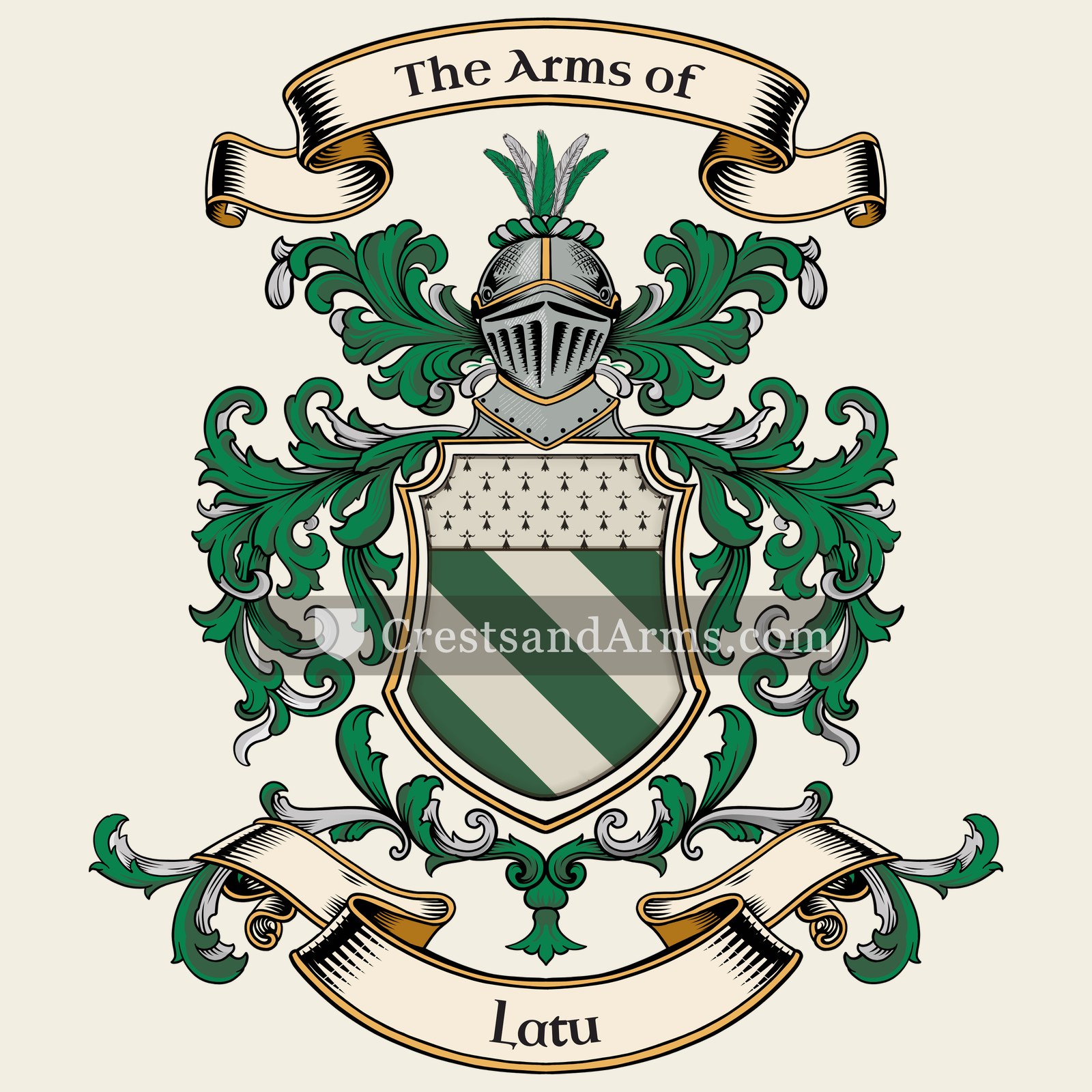 The Latu coat of arms, drawn from the recorded blazon