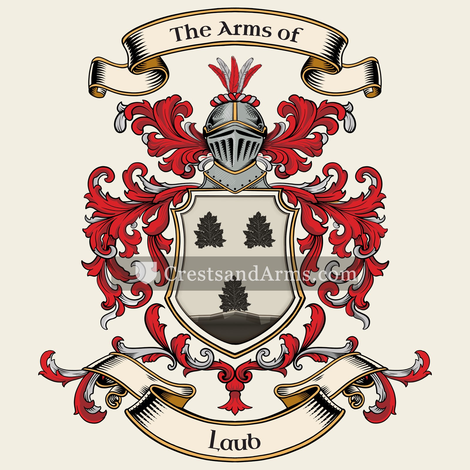 The Laub coat of arms, drawn from the recorded blazon