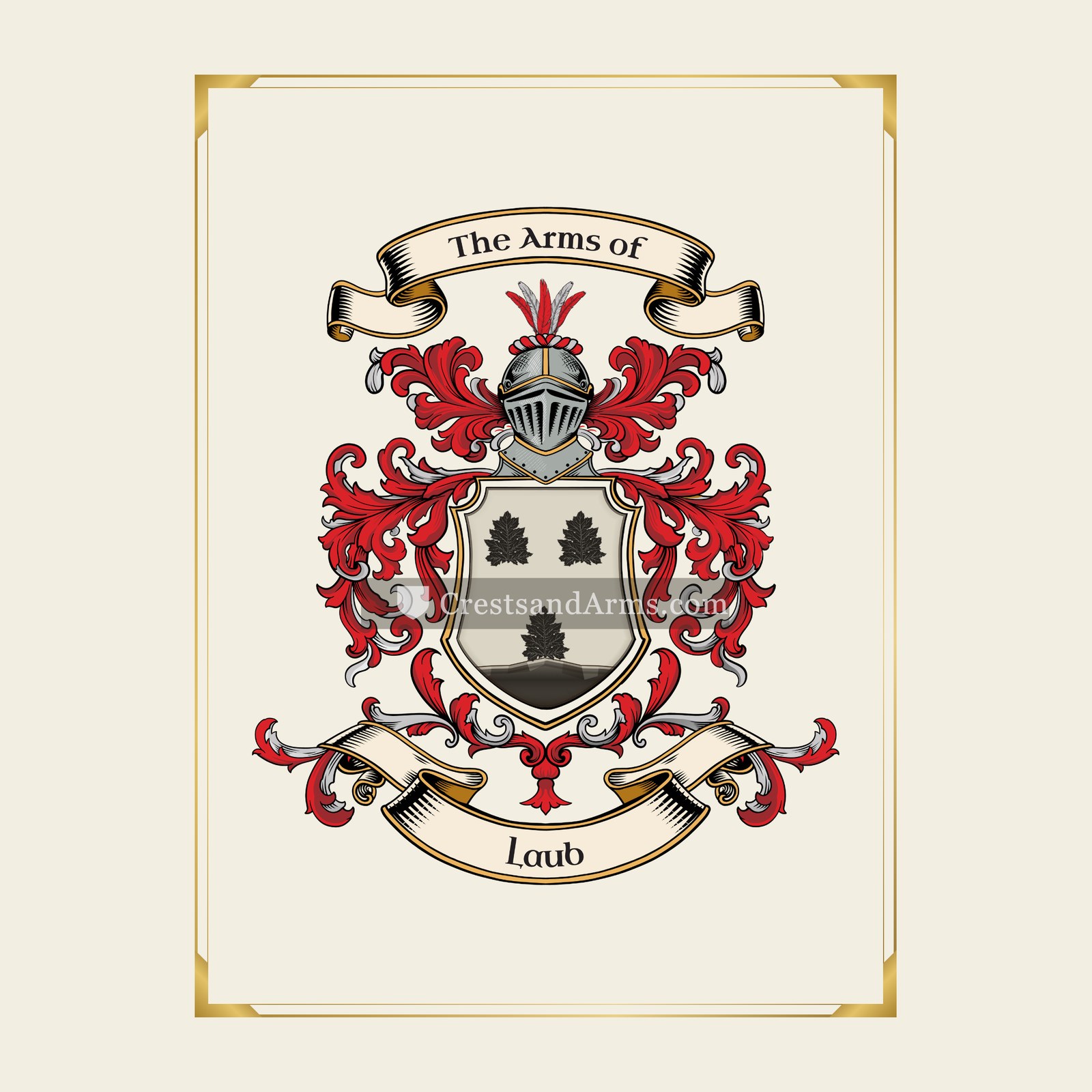 With gold border