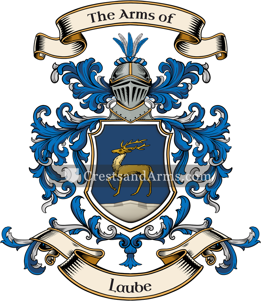 The Laube coat of arms, drawn from the recorded blazon