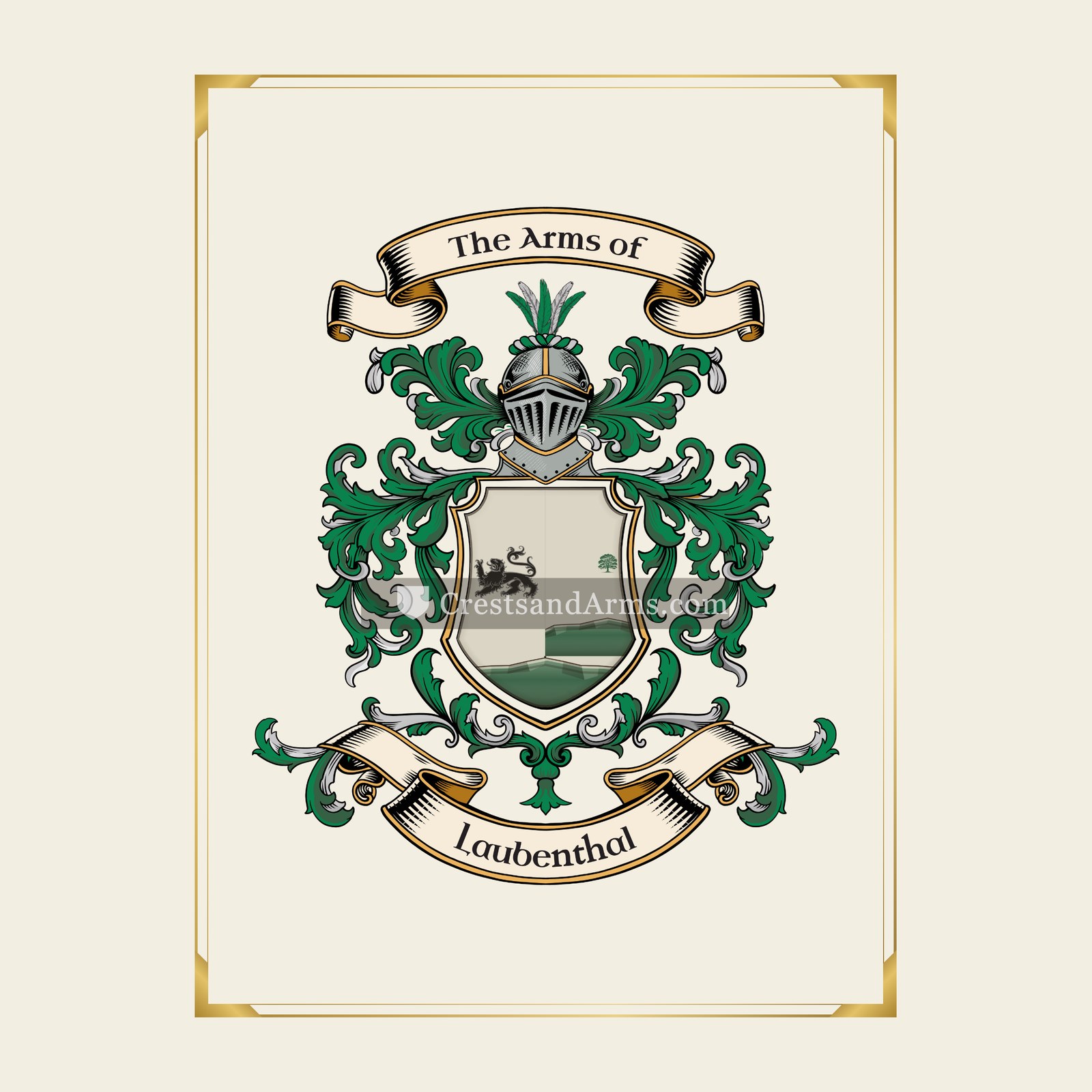 With gold border